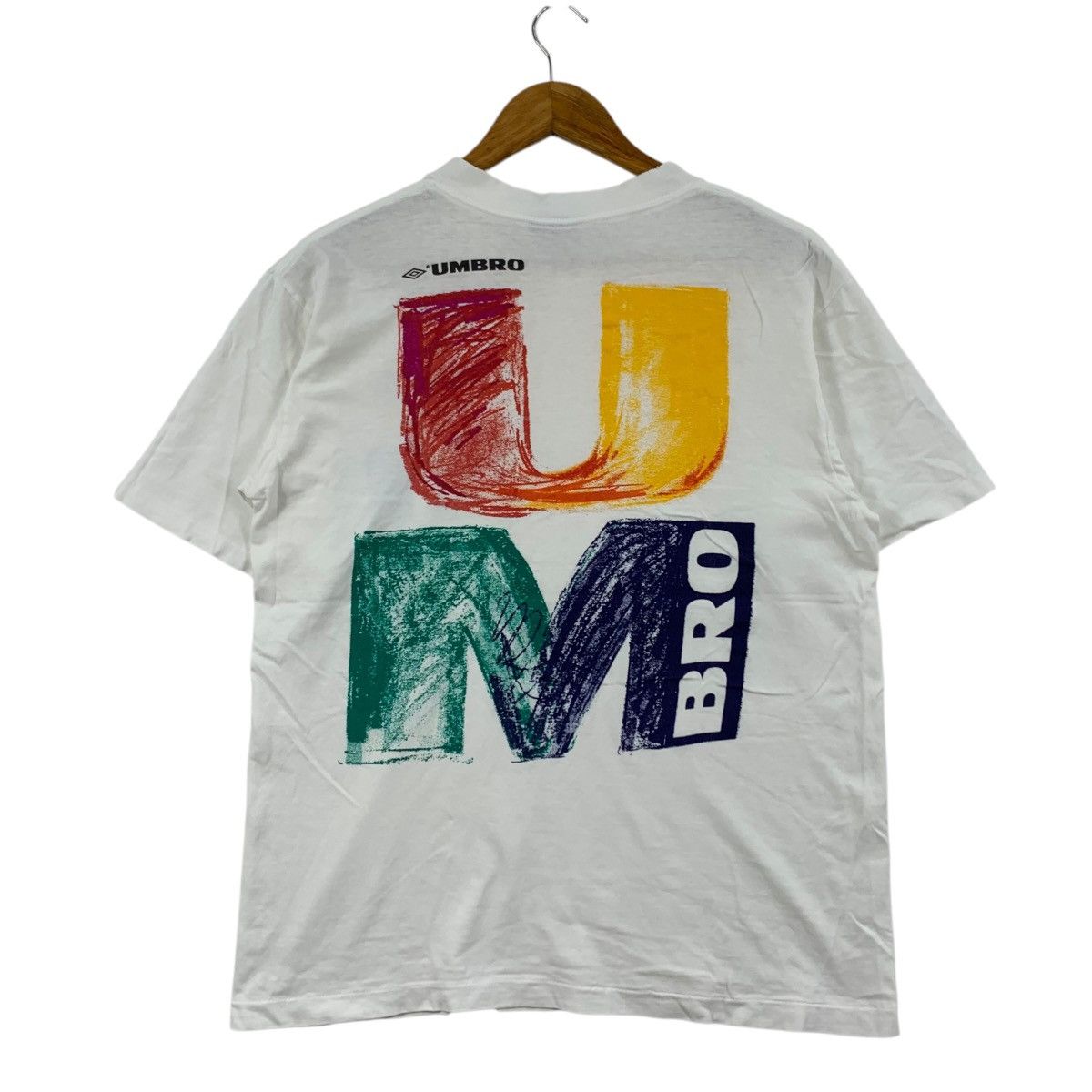 Umbro × Vintage Vintage 90s UMBRO USA Sportswear Big Logo Print White Shirt Size US M / EU 48-50 / 2 - 1 Thumbnail