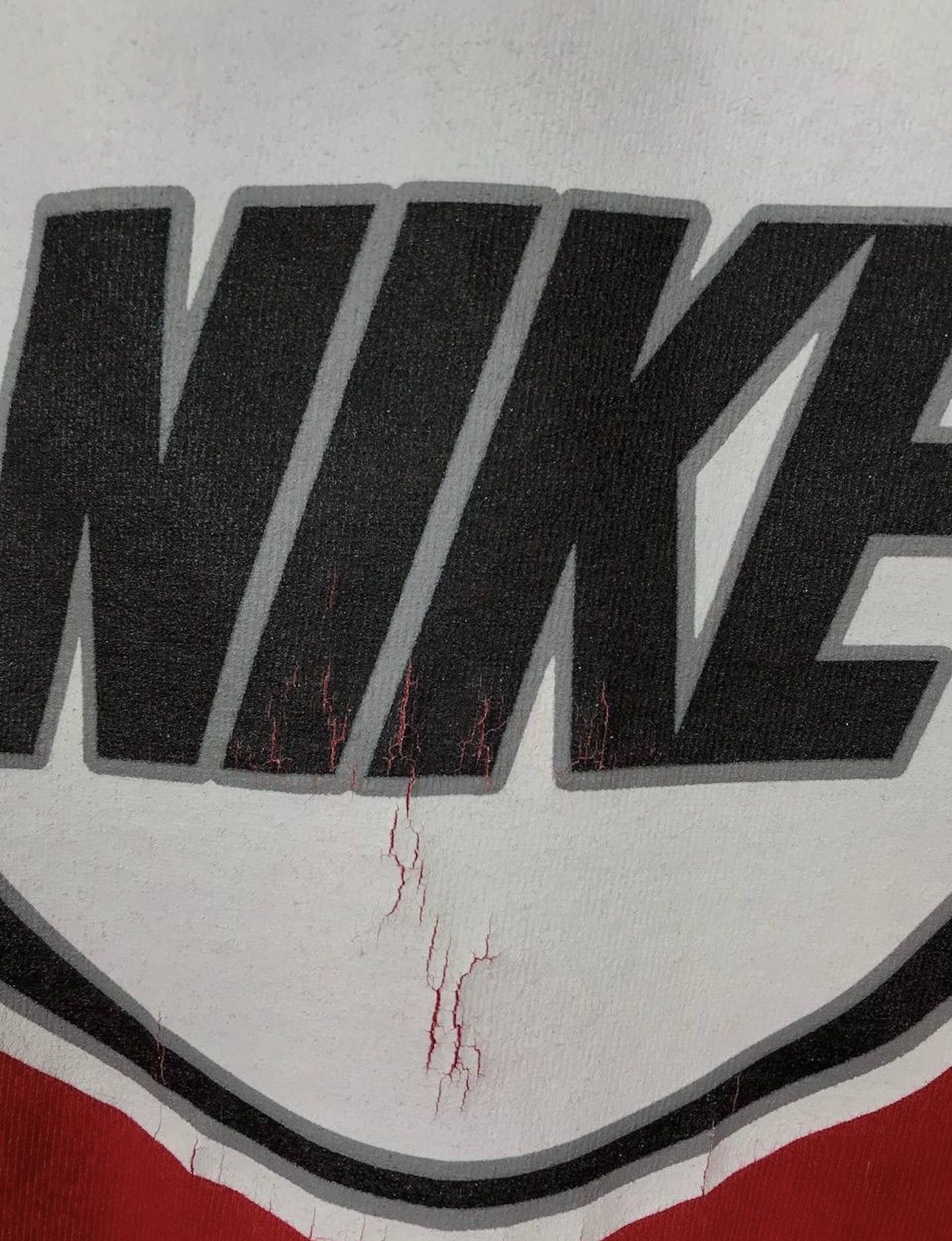 Nike × Vintage Nike swoosh streetwear vintage overprinted red tee Size US M / EU 48-50 / 2 - 7 Thumbnail