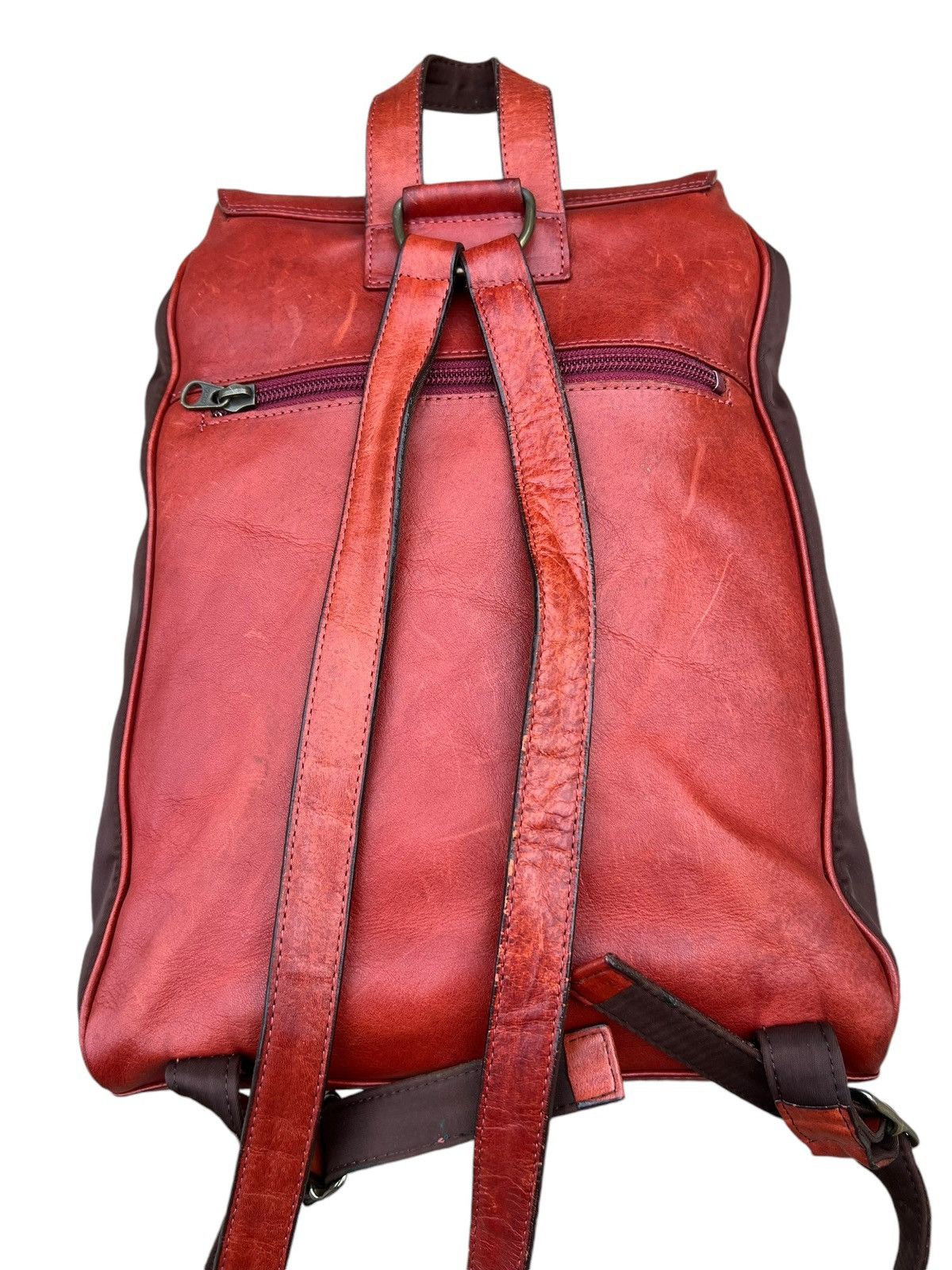 Leather Vintage Dakota Japan Distressed Patina Leather Backpack Bag Size ONE SIZE - 20 Thumbnail