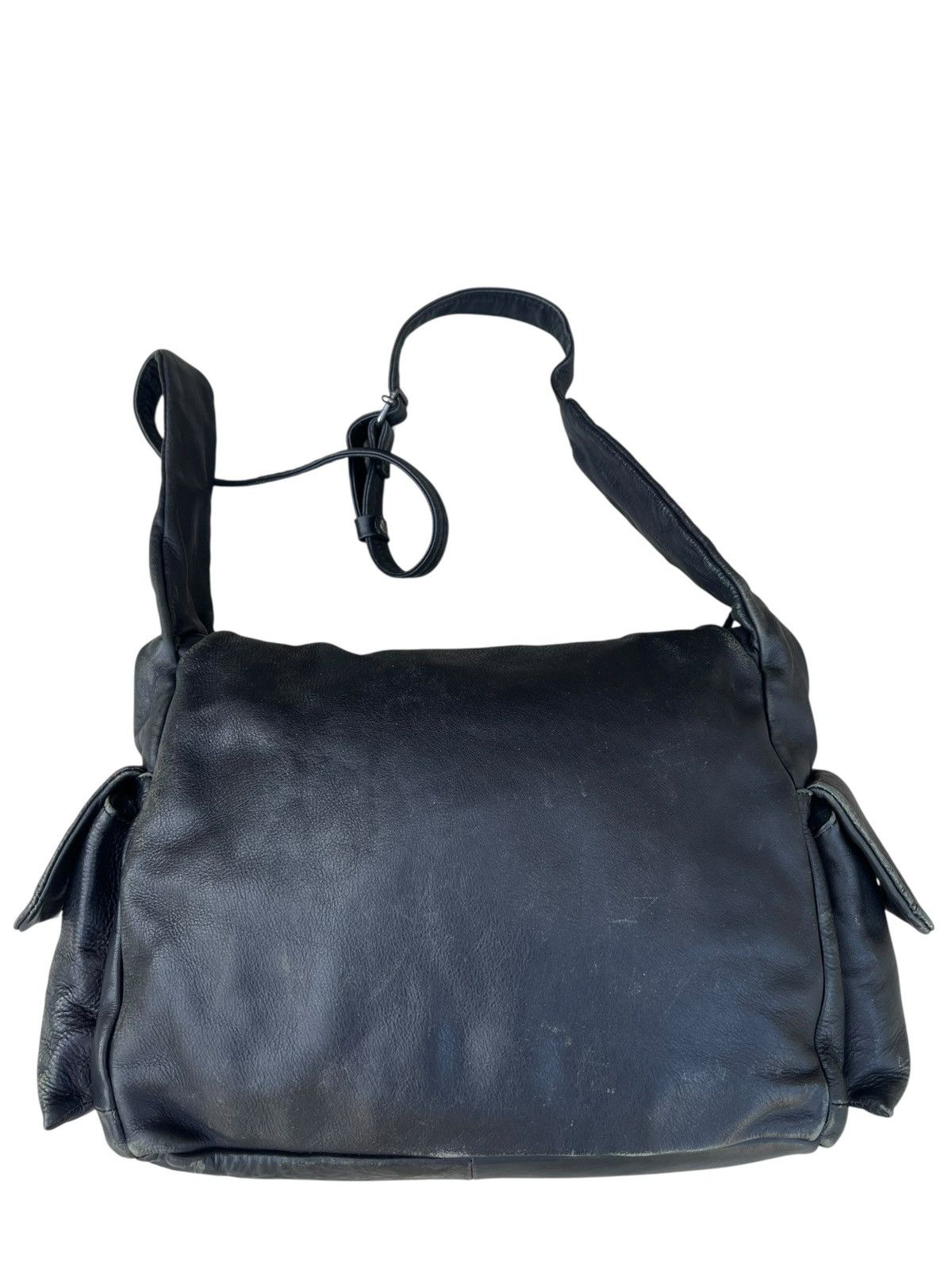 Leather Vintage ROSSI Florence Italy Faded Patina Cargo Sling Bag Size ONE SIZE - 8 Thumbnail