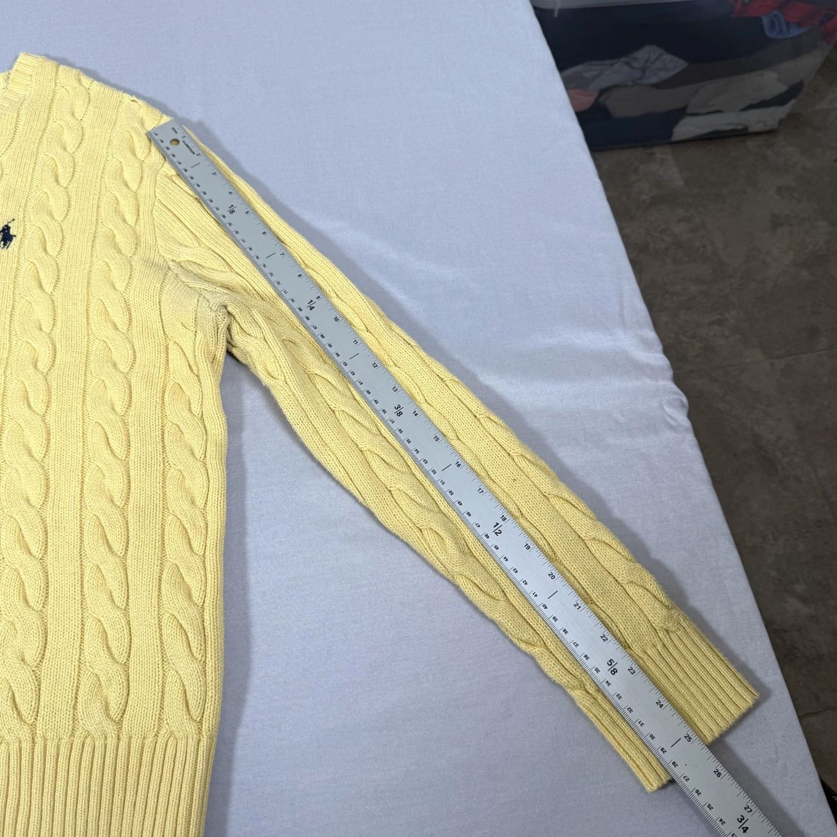 Polo Ralph Lauren Polo Ralph Lauren Sweater Mens Large Yellow Cable-Knit Crewneck Pullover Pony Size US L / EU 52-54 / 3 - 6 Thumbnail