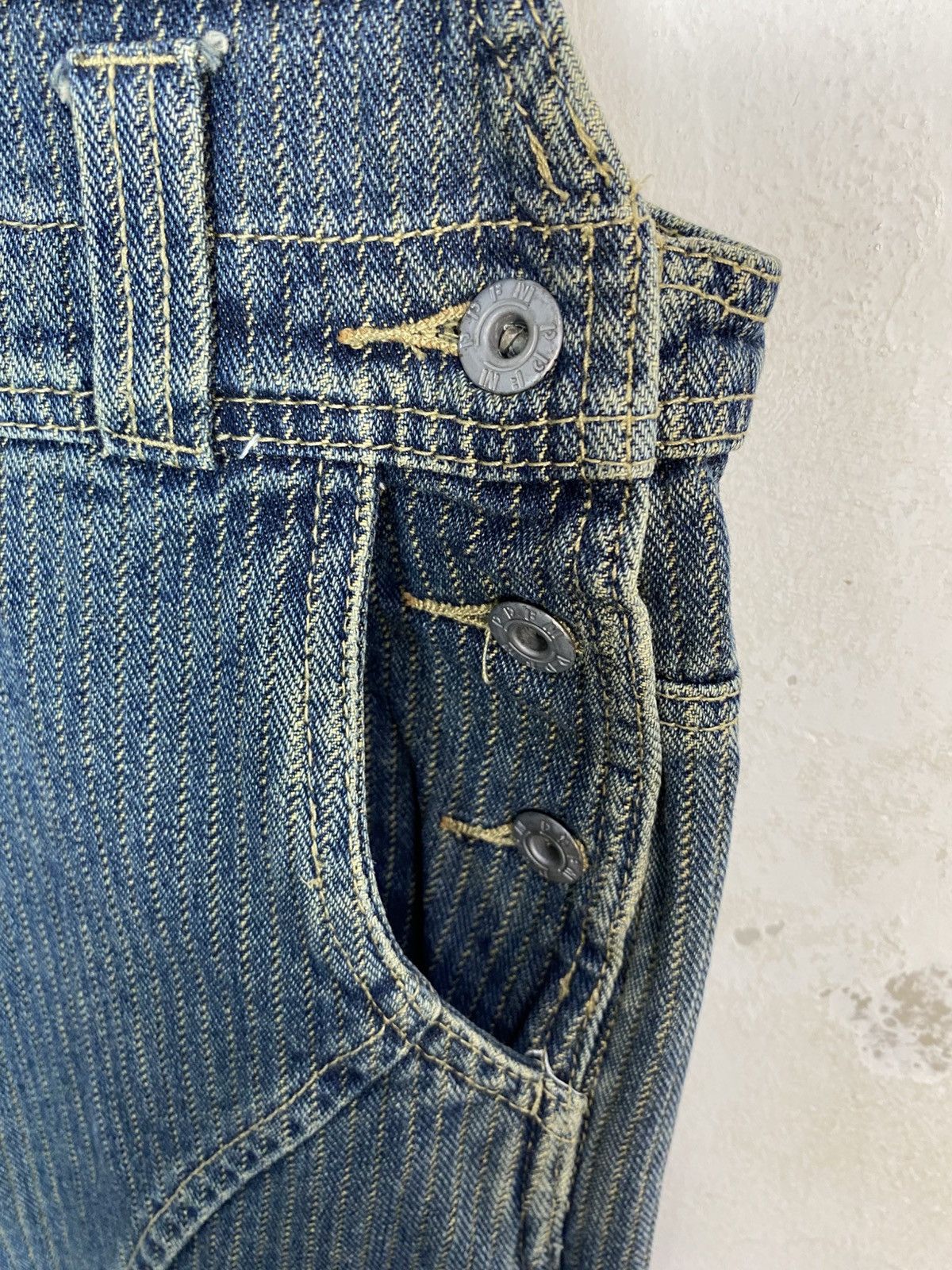 PPFM PPFM Bib Overall Striped Twill Double Knee Denim Size 34 Size US 34 / EU 50 - 6 Thumbnail