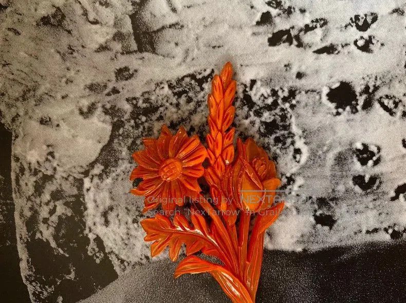 Vintage 1980s Kenzo Gerbera Brooch & Earclip Set. Size ONE SIZE - 4 Thumbnail