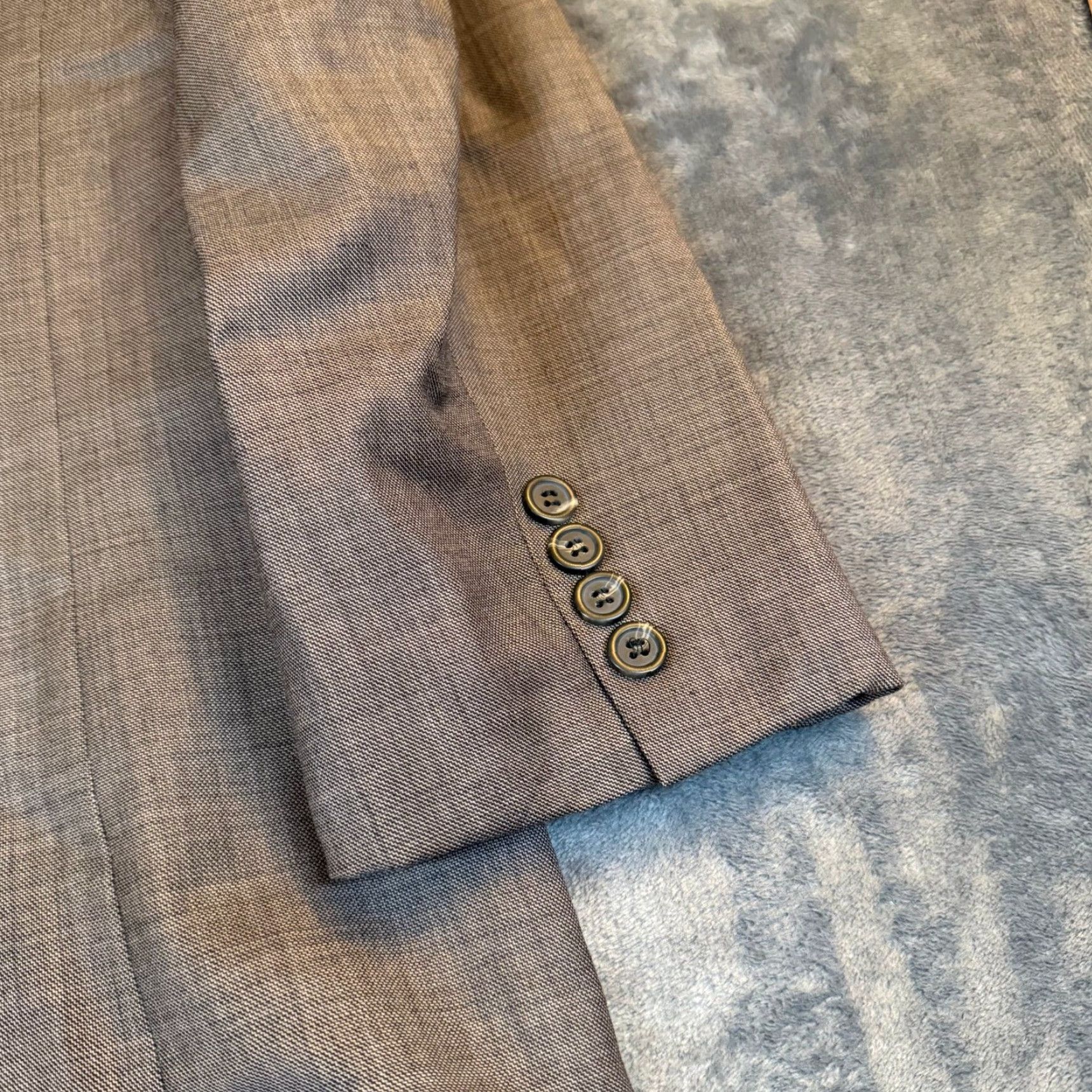 Chaps Chaps Blazer Jacket 40R Wool Brown Two Button Notch Lapel Single-Breasted Business Formal Blazer Mens Size 40R - 5 Thumbnail