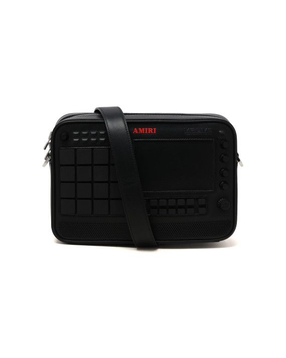Amiri o1y0525 Size : OS / Leather Logo Cross-Body Bag in Black Size ONE SIZE - 1 Thumbnail