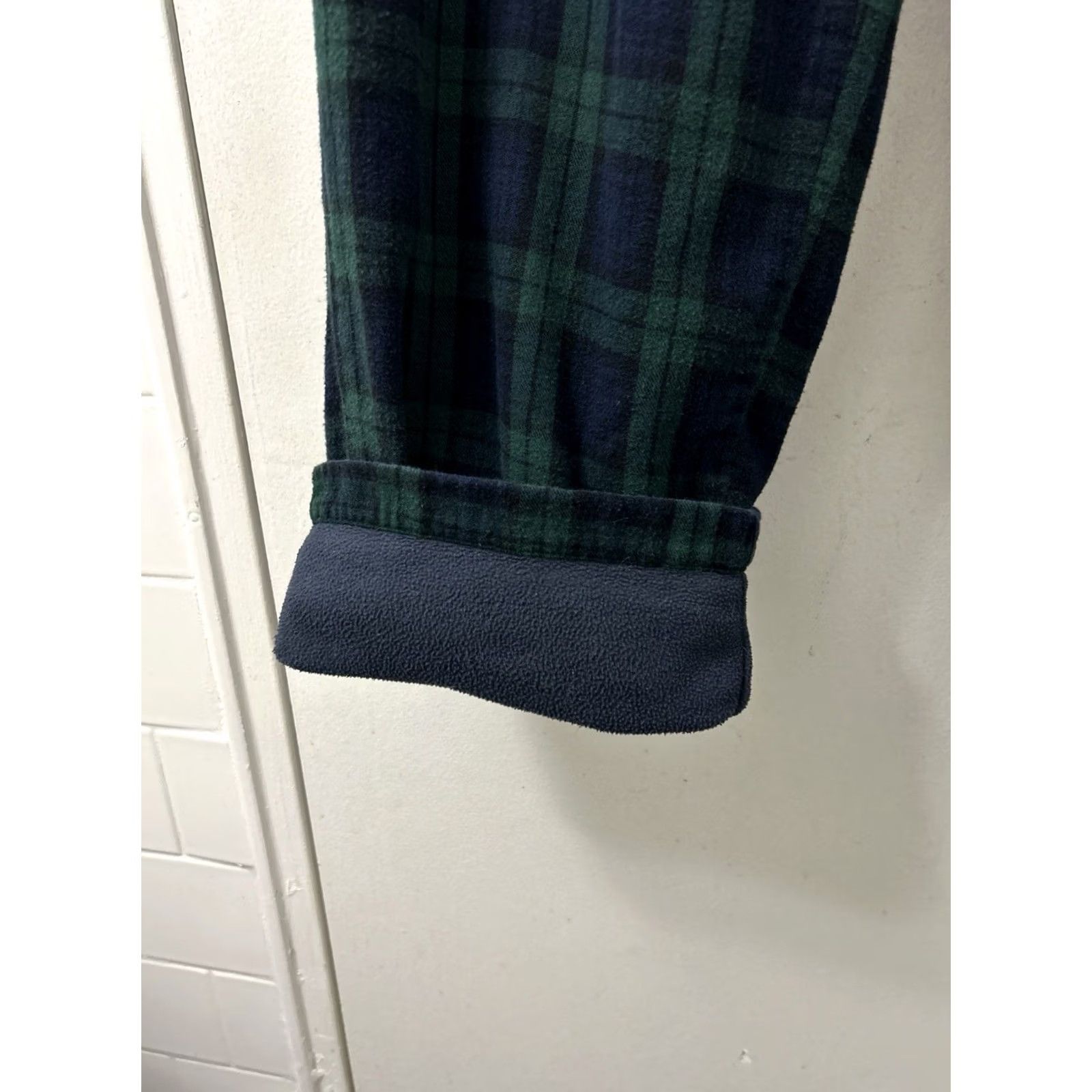 Vintage LL Bean Black Watch Plaid Flannel Fleece Lined Lounge Pants Navy Mens M 298144 Size US 31 - 5 Thumbnail