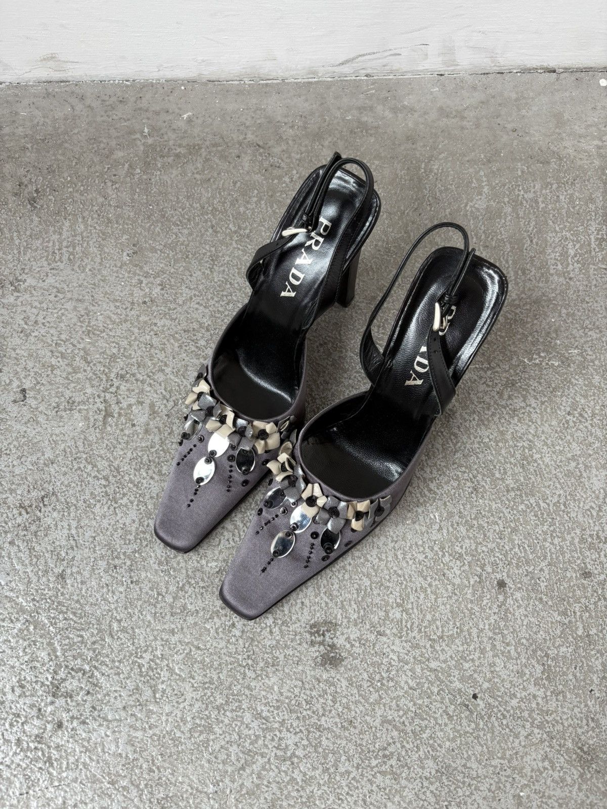 Prada Prada FW99 satin floral heels Size US 8.5 / IT 38.5 - 3 Thumbnail