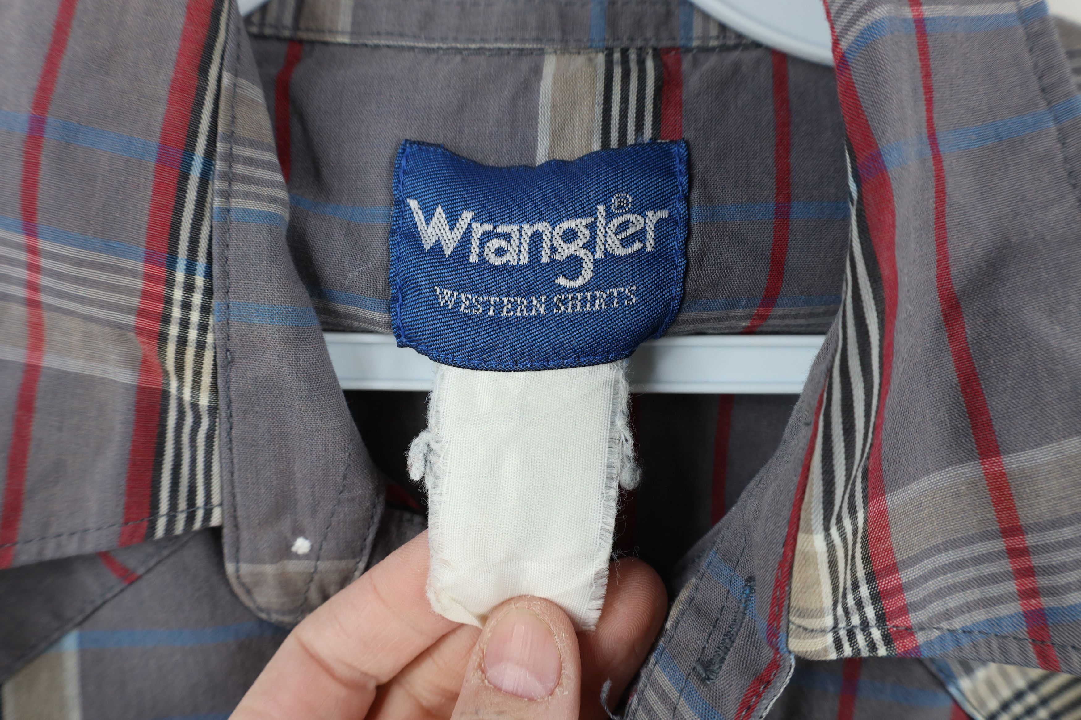 Vintage × Wrangler Vintage 90s Wrangler Western Cowboy Snap Button Shirt Plaid Size US L / EU 52-54 / 3 - 8 Thumbnail