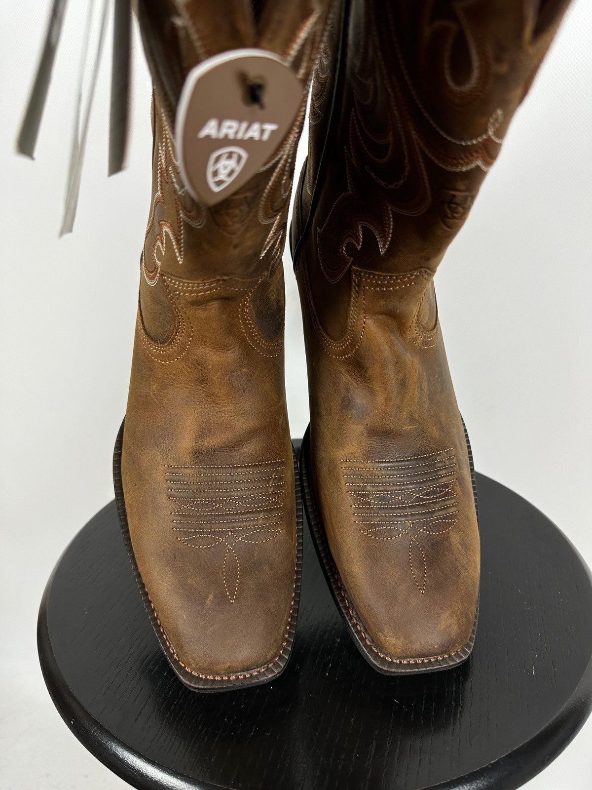 Ariat NEW! Ariat Square Toe Western Brown Leather Boots Size US 9 / EU 42 - 20 Thumbnail