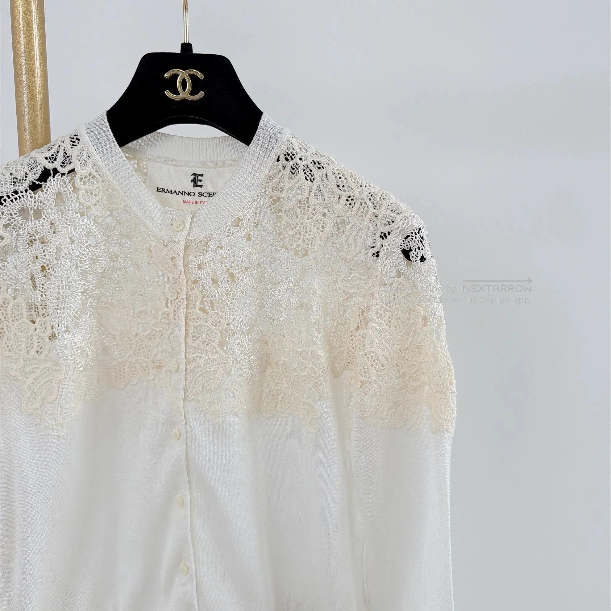 Ermanno Scervino White Lace Knit Cardigan 38, Women's (Size Xs) — image 3 of 6