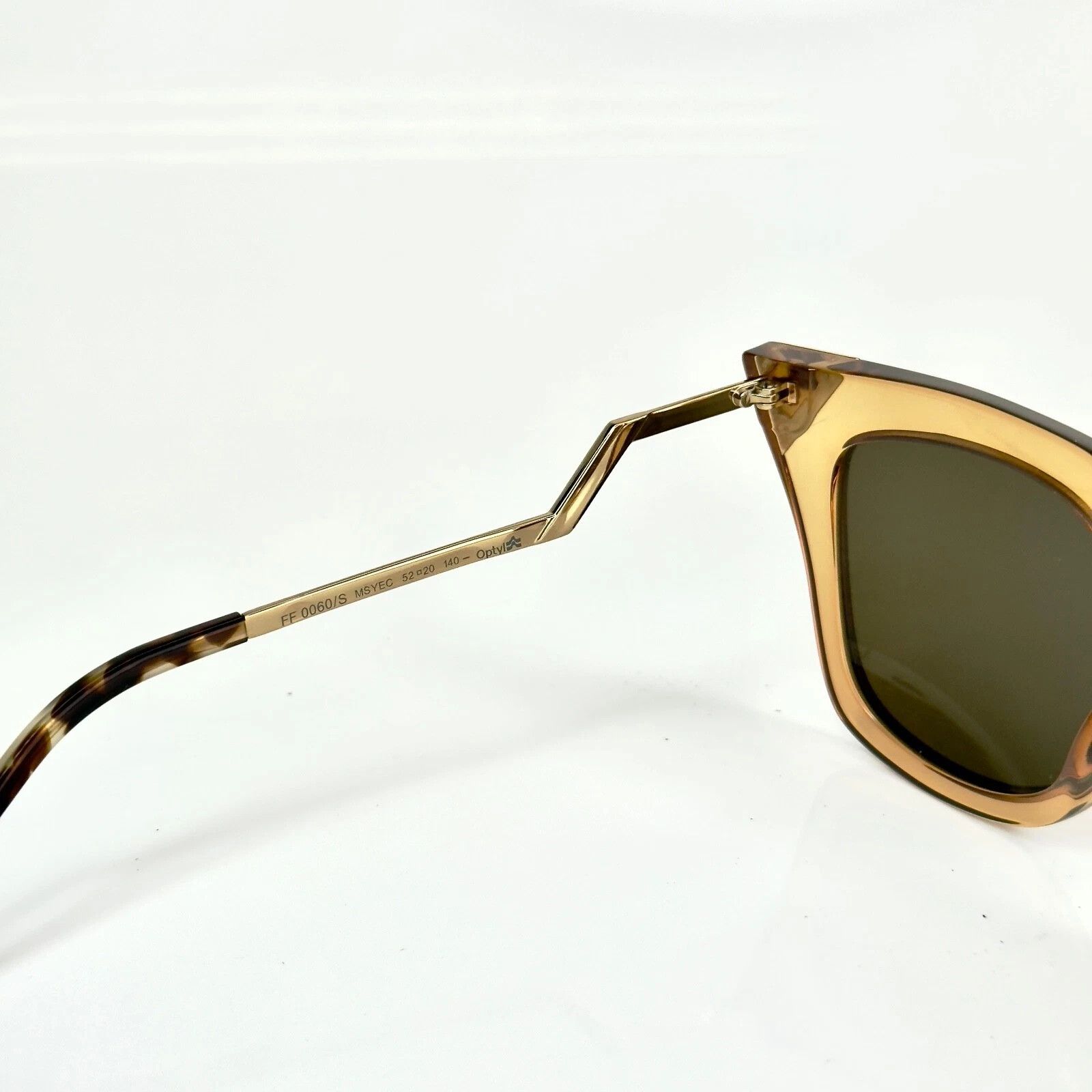 FENDI FF0060 0060 IRIDIA Champagne Mirror Sunglasses