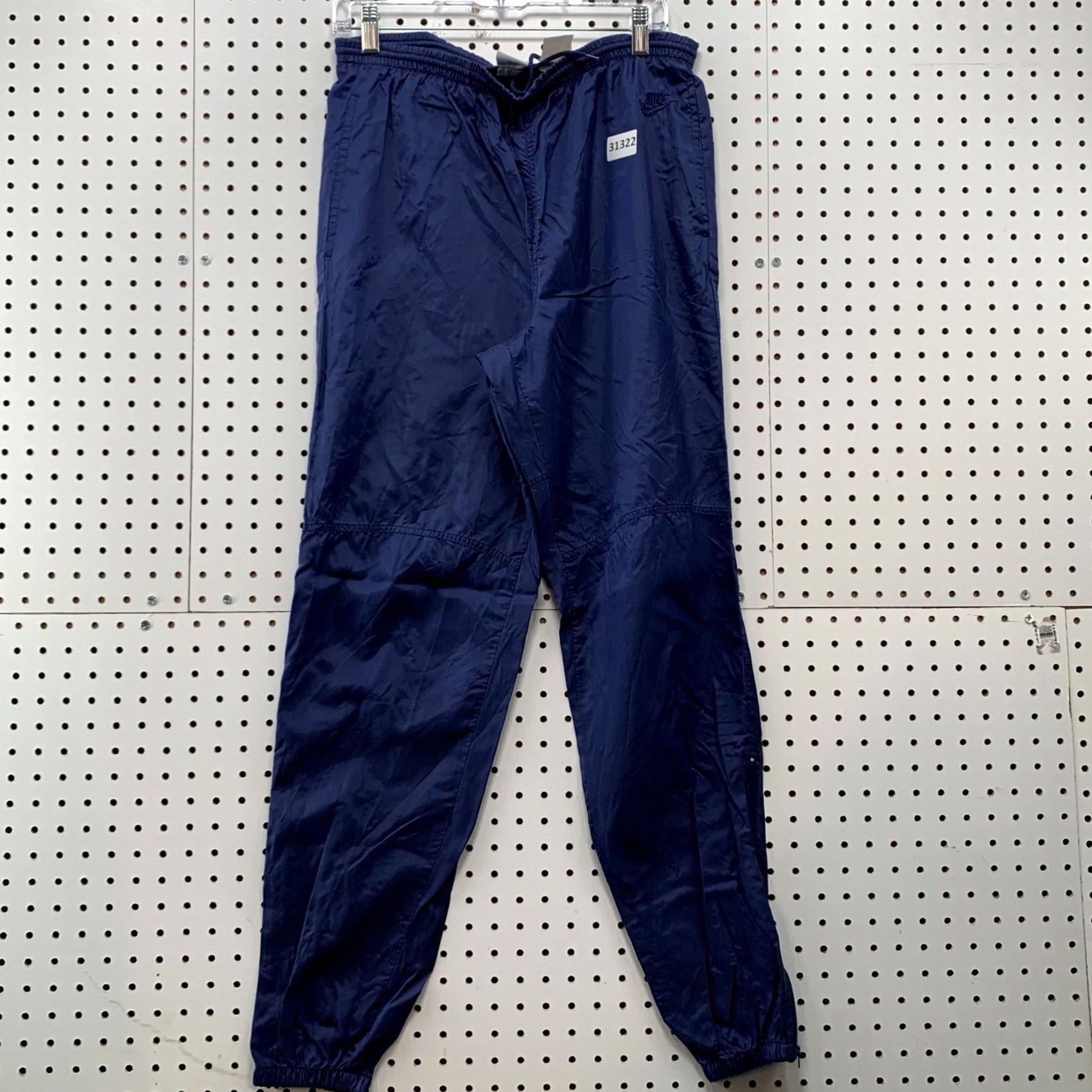 Nike VINTAGE Nike Windbreaker Pants Mens M Navy Blue 30x31 90s Track Pants Made USA Size US 31 - 2 Thumbnail