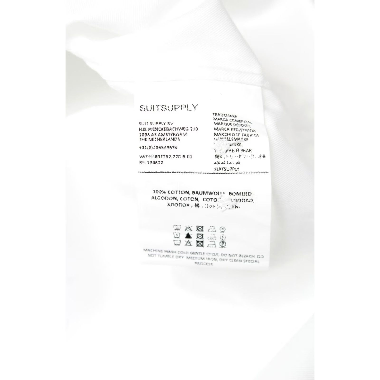 Suitsupply SUITSUPPLY Shirt LARGE White Slim Formal Peter Pan Collar Men's Size 42R - 6 Thumbnail