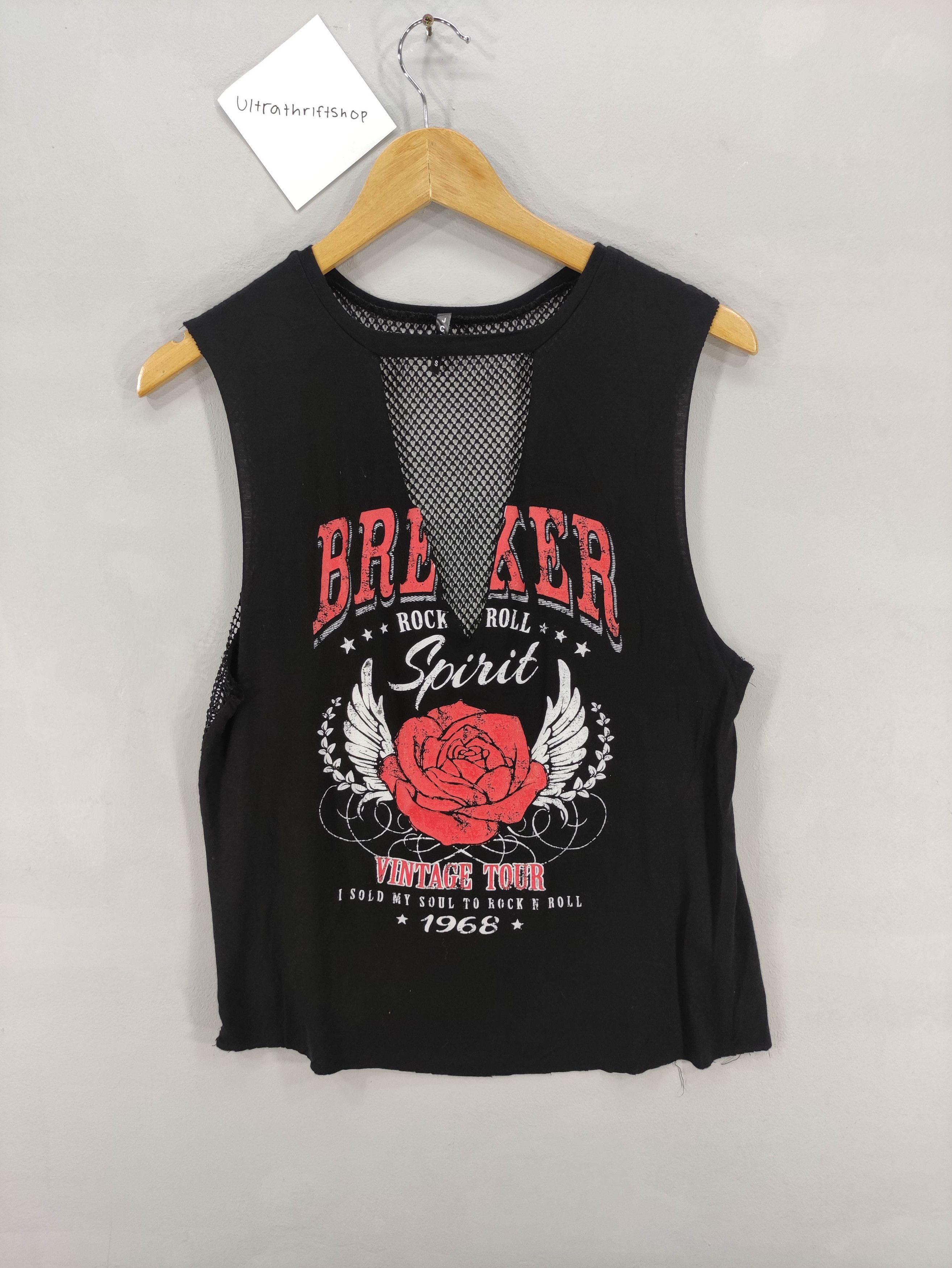 Japanese Brand Rock And Roll Jcfits Smash Tank Tops Net Fish On Back Size S / US 4 / IT 40 - 1 Thumbnail