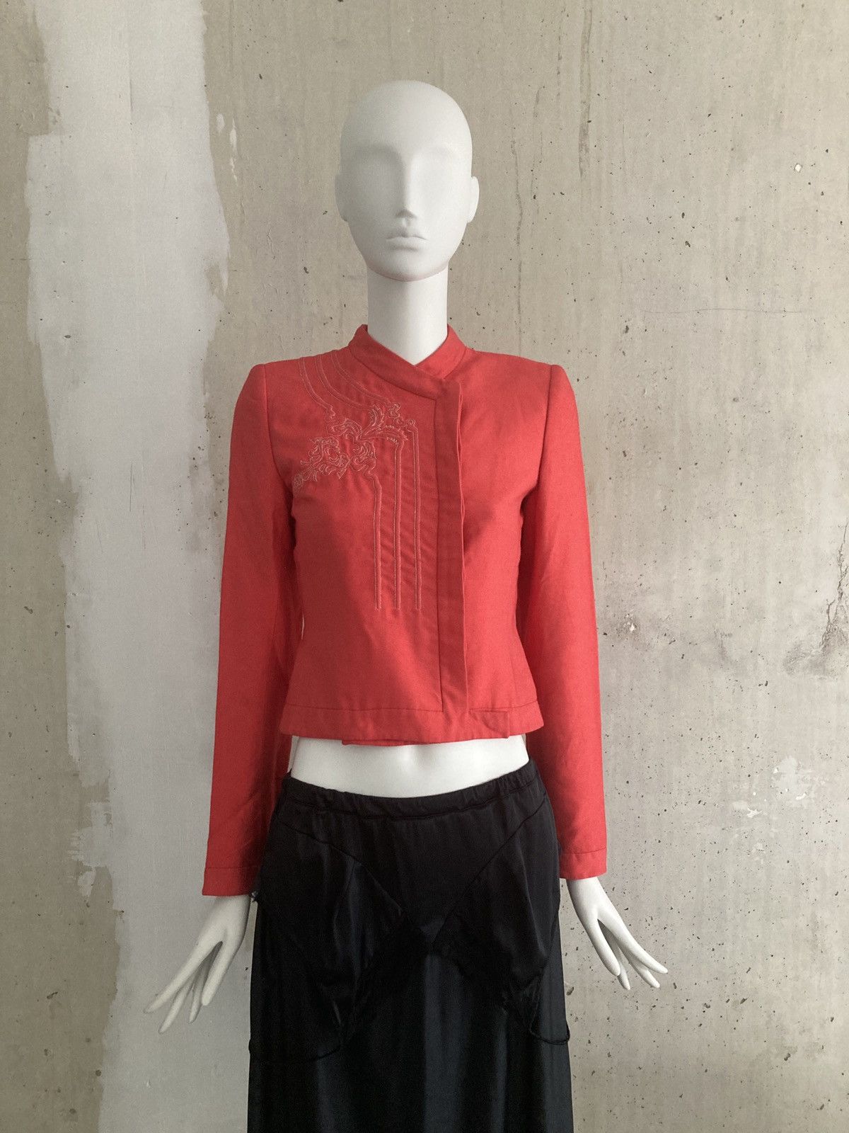 image of Alexander Mcqueen Fw1998 'joan Of Arc' Red Embroidered Jacket, Women's (Size XS)