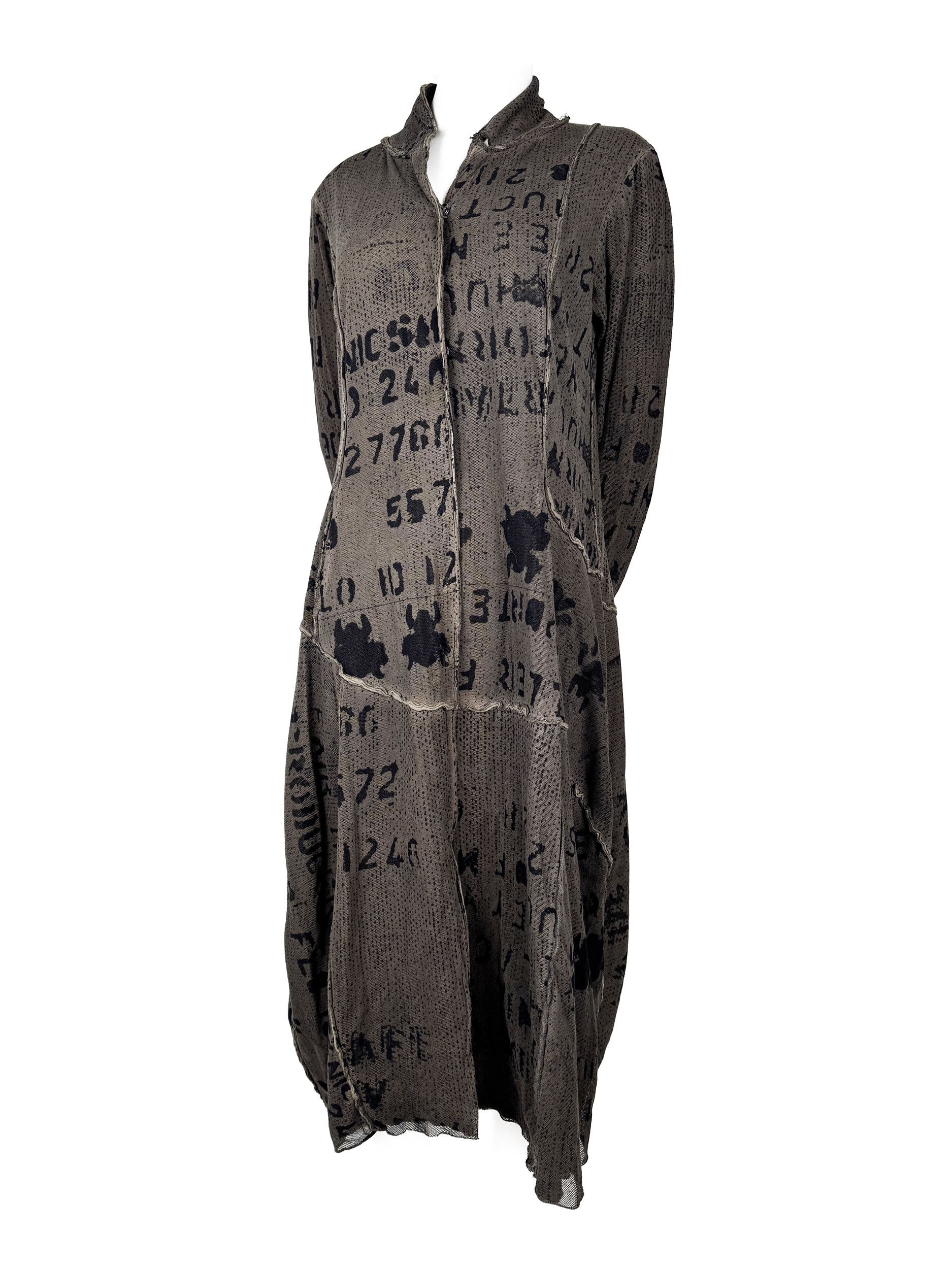 Rundholz Rundholtz Black Label Dress Patchwork Print Mesh Olive Size S / US 4 / IT 40 - 6 Thumbnail