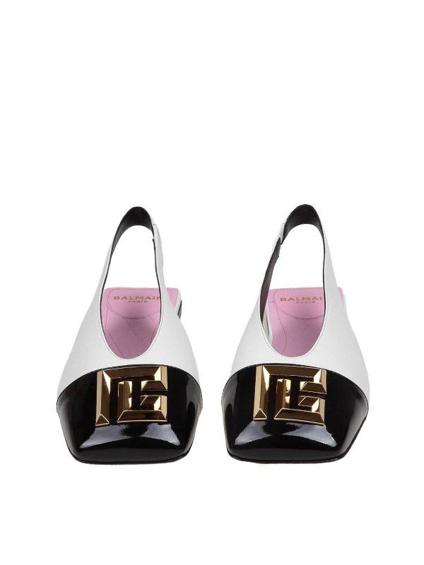 o1s1wg110925 Slingback Two Tone Leather in Black/White