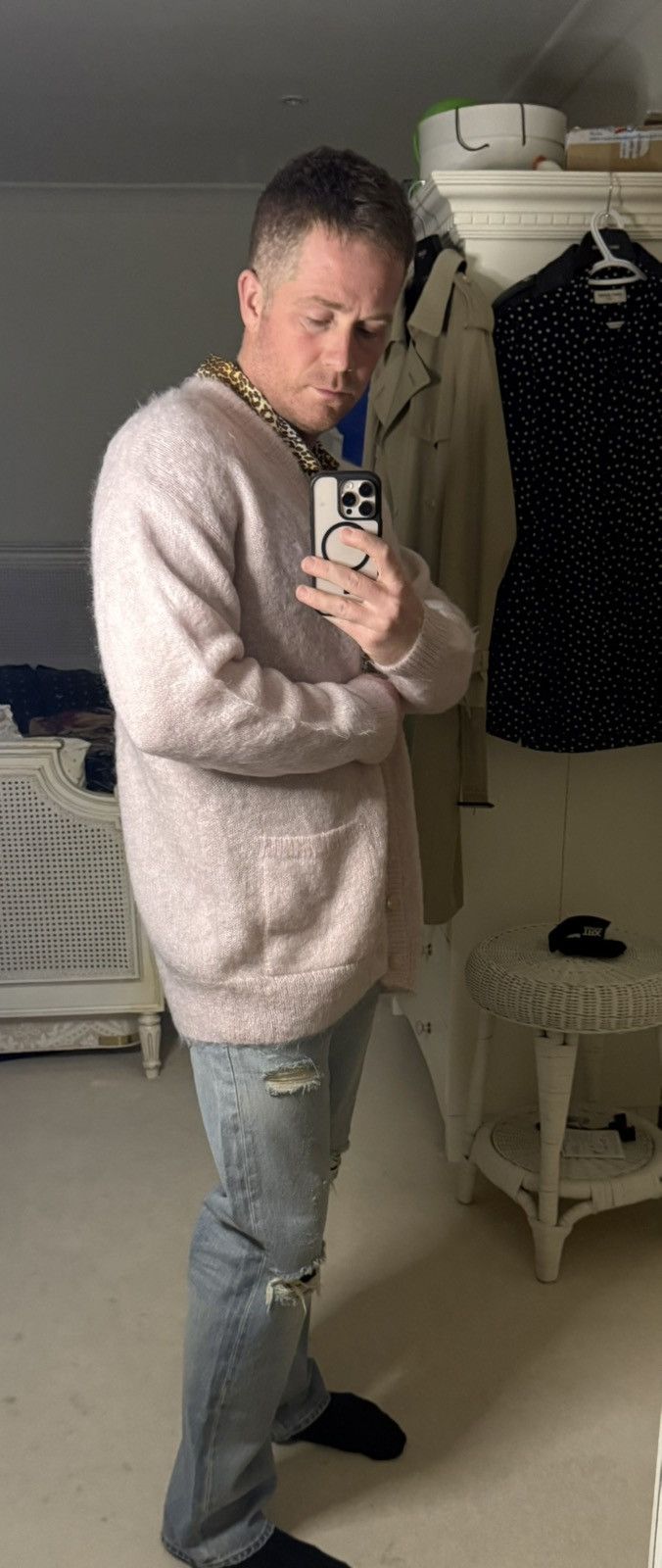 Auralee Grail Auralee pink Japan oversized pink cardigan 2 mohair Size US L / EU 52-54 / 3 - 8 Thumbnail
