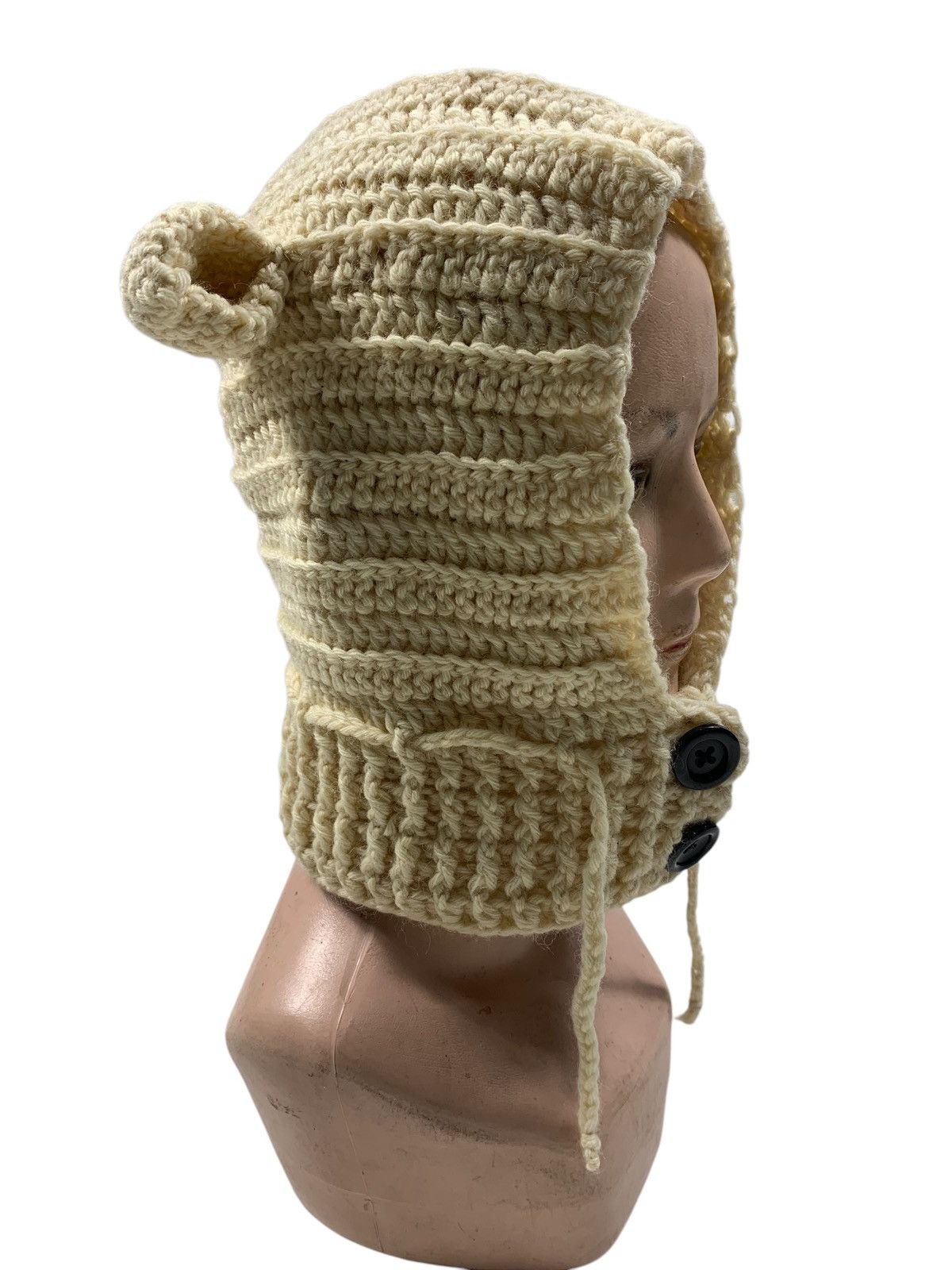 Vintage Bunny Horn Devil Crochet knitted Hats RARE Size ONE SIZE - 3 Thumbnail