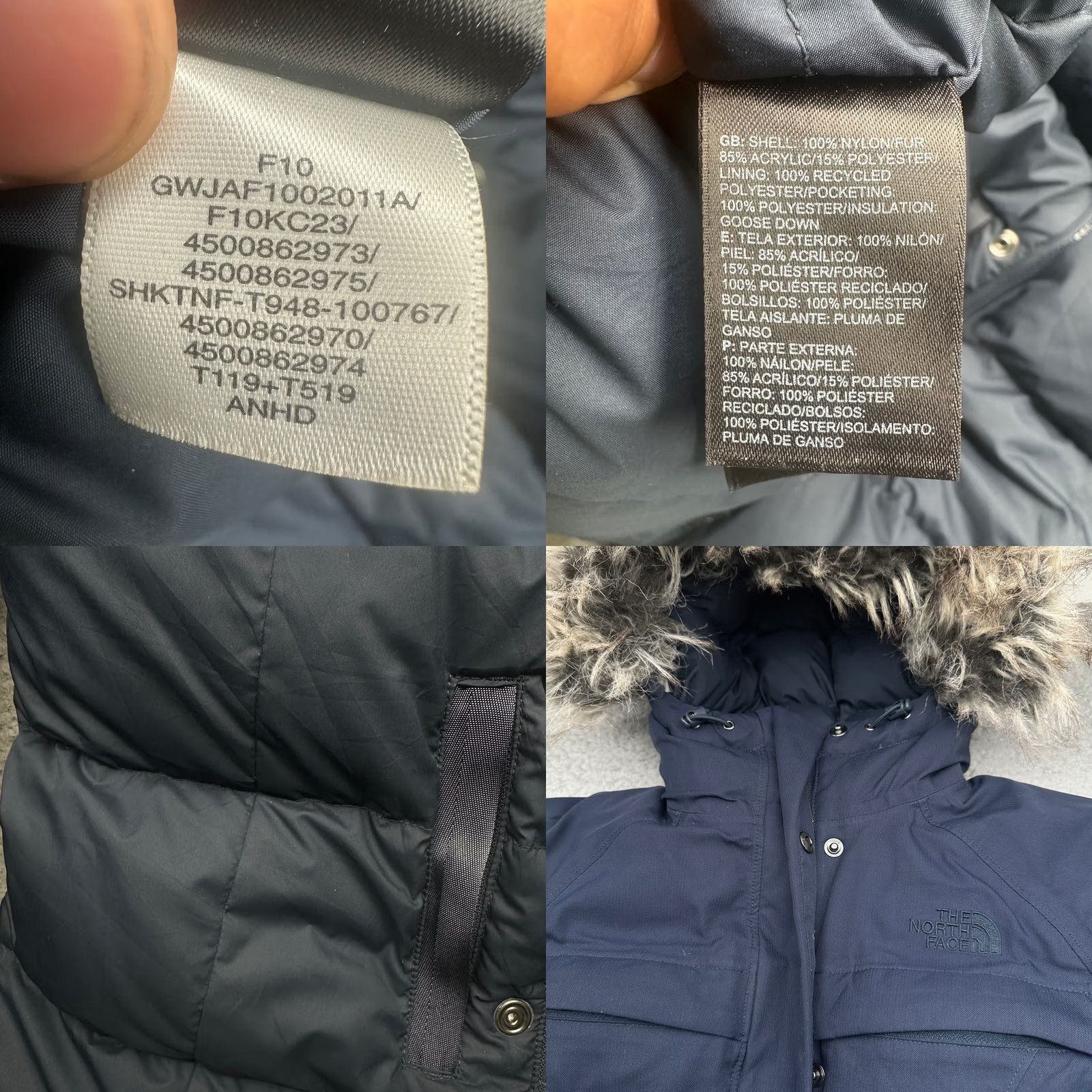 The North Face The North Face HyVent Goose Down Parka Puffer Jacket Womens XS Navy Fur Hood ANHD Size XS / US 0-2 / IT 36-38 - 9 Thumbnail