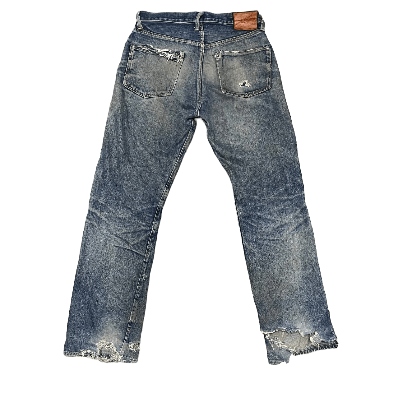 Denime Vintage Denime Japan Thrashed Denim Selvedge Leather Patch Size US 30 / EU 46 - 15 Thumbnail