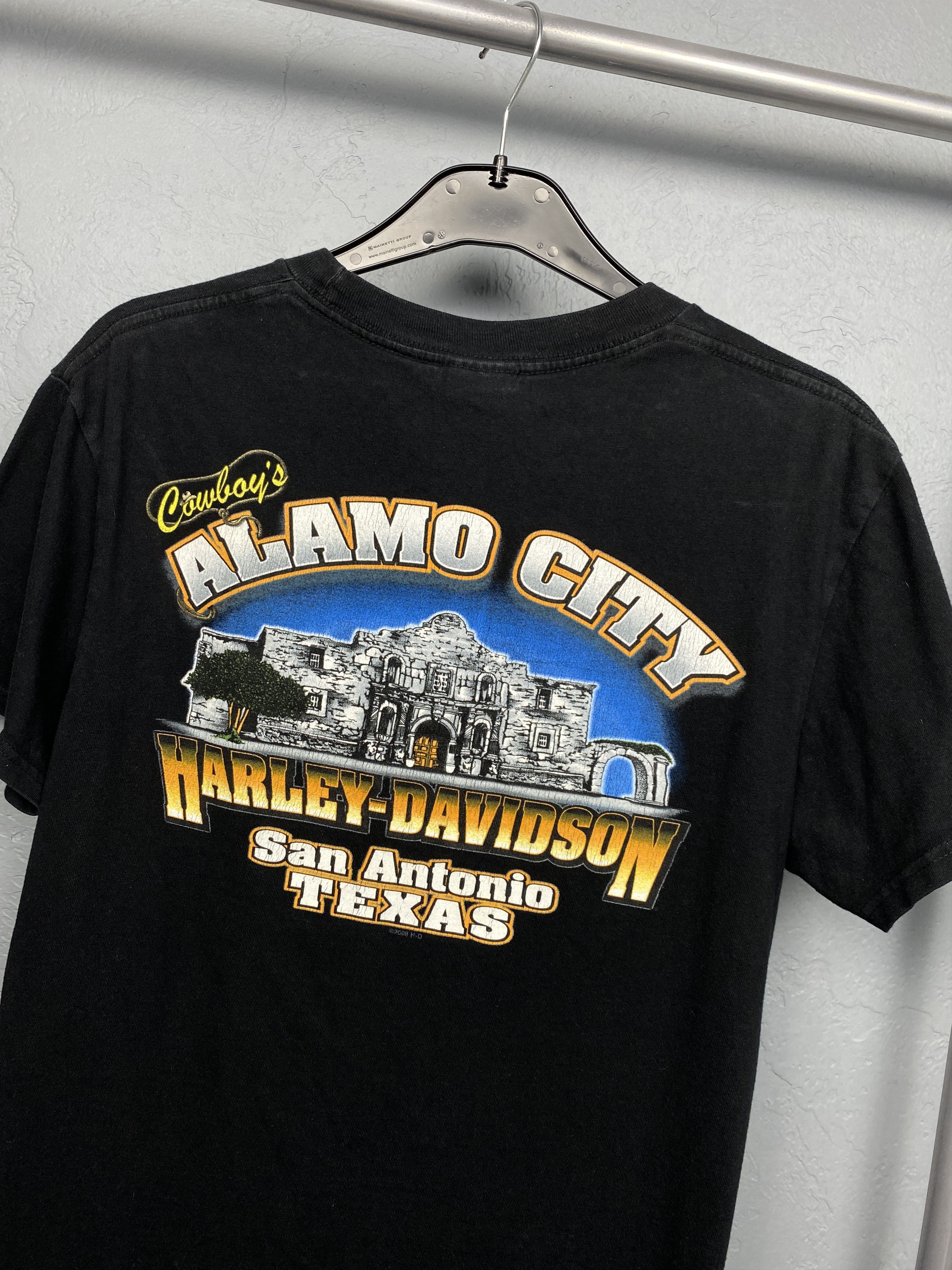 Harley Davidson × Vintage Harley Davidson Alamo City Vintage Mens Crew Neck T-Shirt Size US M / EU 48-50 / 2 - 2 Thumbnail