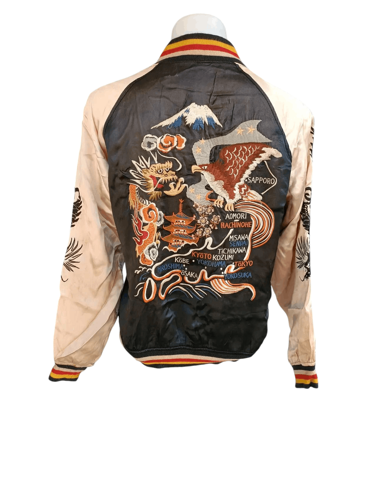 Japanese Brand RARE Houston Japan Sukajan Embroidery Satin Sweater SW008 Size US L / EU 52-54 / 3 - 5 Thumbnail