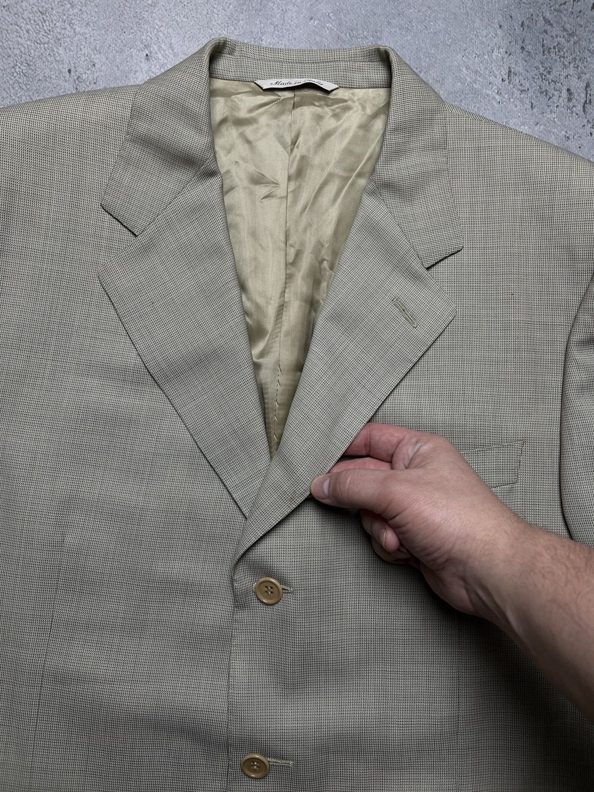 Canali Canali Italy Beige Wool Classic Blazer Jacket Size 50R - 8 Thumbnail