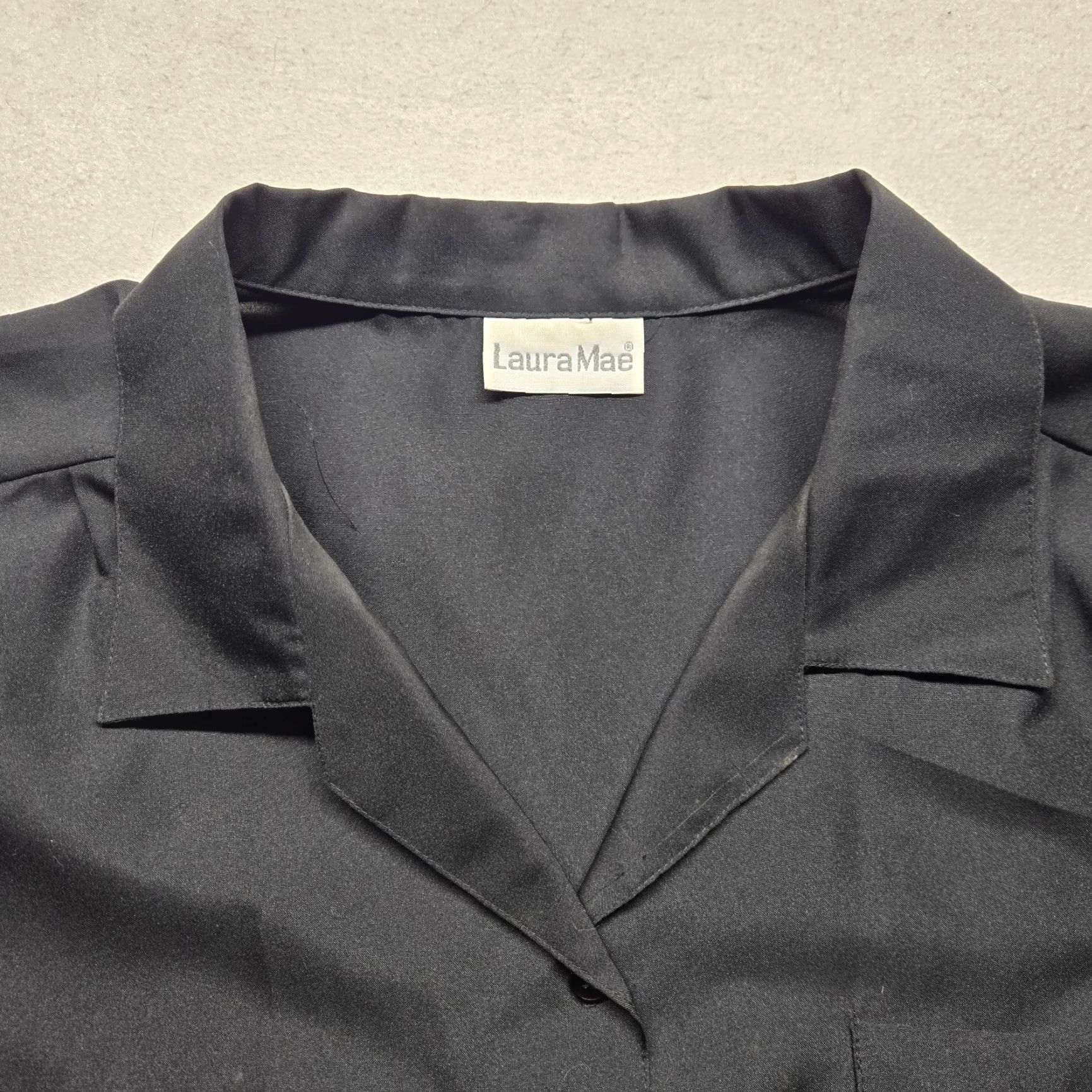Vintage VINTAGE Laura Mae Shirt Blouse Button Up Solid Black XS? Wait. Size XL / US 12-14 / IT 48-50 - 2 Thumbnail