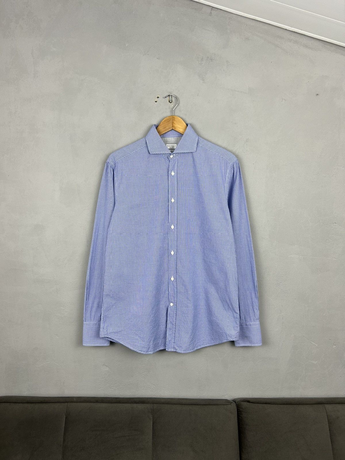 Brunello Cucinelli Brunello Cucinelli Check Cotton Shirt – Made in Italy Size M Size US M / EU 48-50 / 2 - 1 Thumbnail