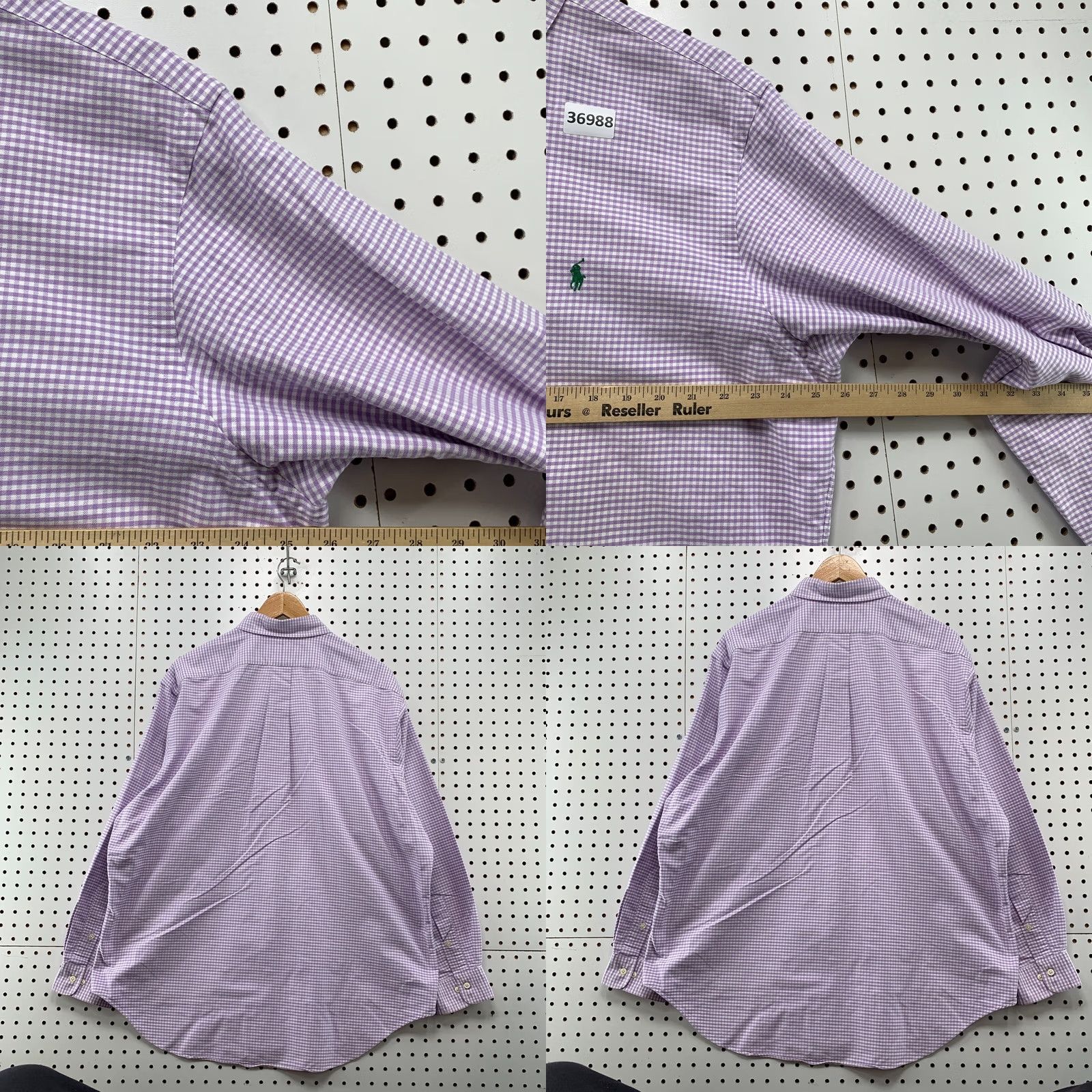 Ralph Lauren Ralph Lauren Purple Check Button Down Shirt Mens 17.5 34/35 Long Sleeve Size US XXL / EU 58 / 5 - 9 Thumbnail