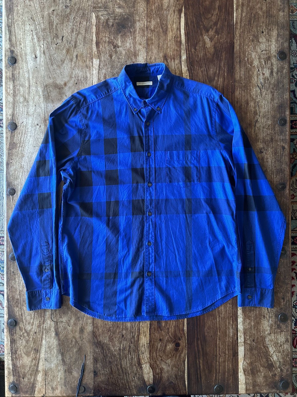Burberry 2010s Burberry Brit Blue Checkered Shirt Size US XL / EU 56 / 4 - 1 Thumbnail