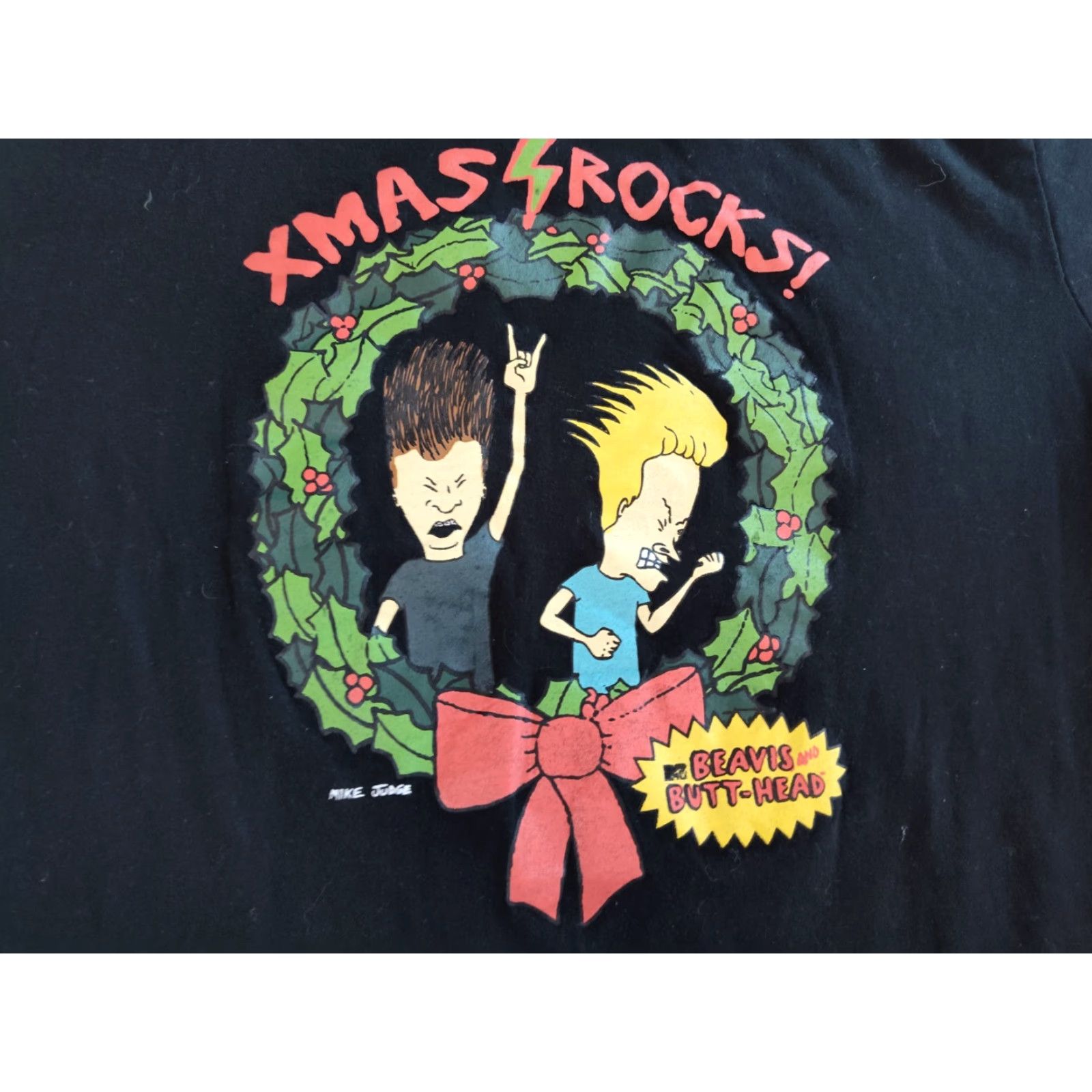 Vintage MTV Beavis & Butt-Head T-Shirt Black 2XL Short Sleeve Crew Neck Graphic Print Christmas Holiday Mens Size US XXL / EU 58 / 5 - 4 Thumbnail