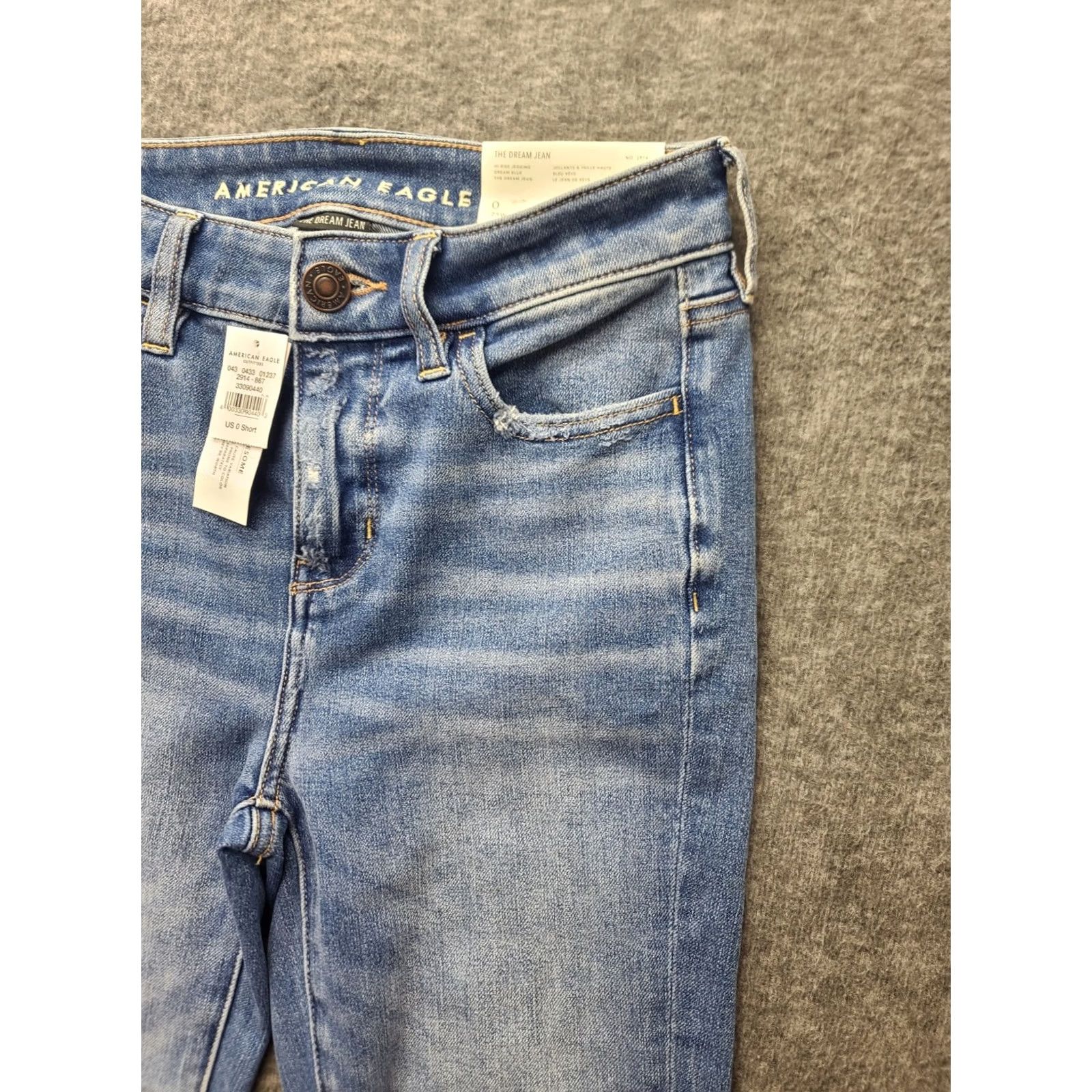 American Eagle Outfitters VINTAGE American Eagle Jeans Womens 0 25x28 Short The Dream Hi Rise Distressed Jegging 90s Womens Jeans Size 25" / US 0 / IT 36 - 6 Thumbnail