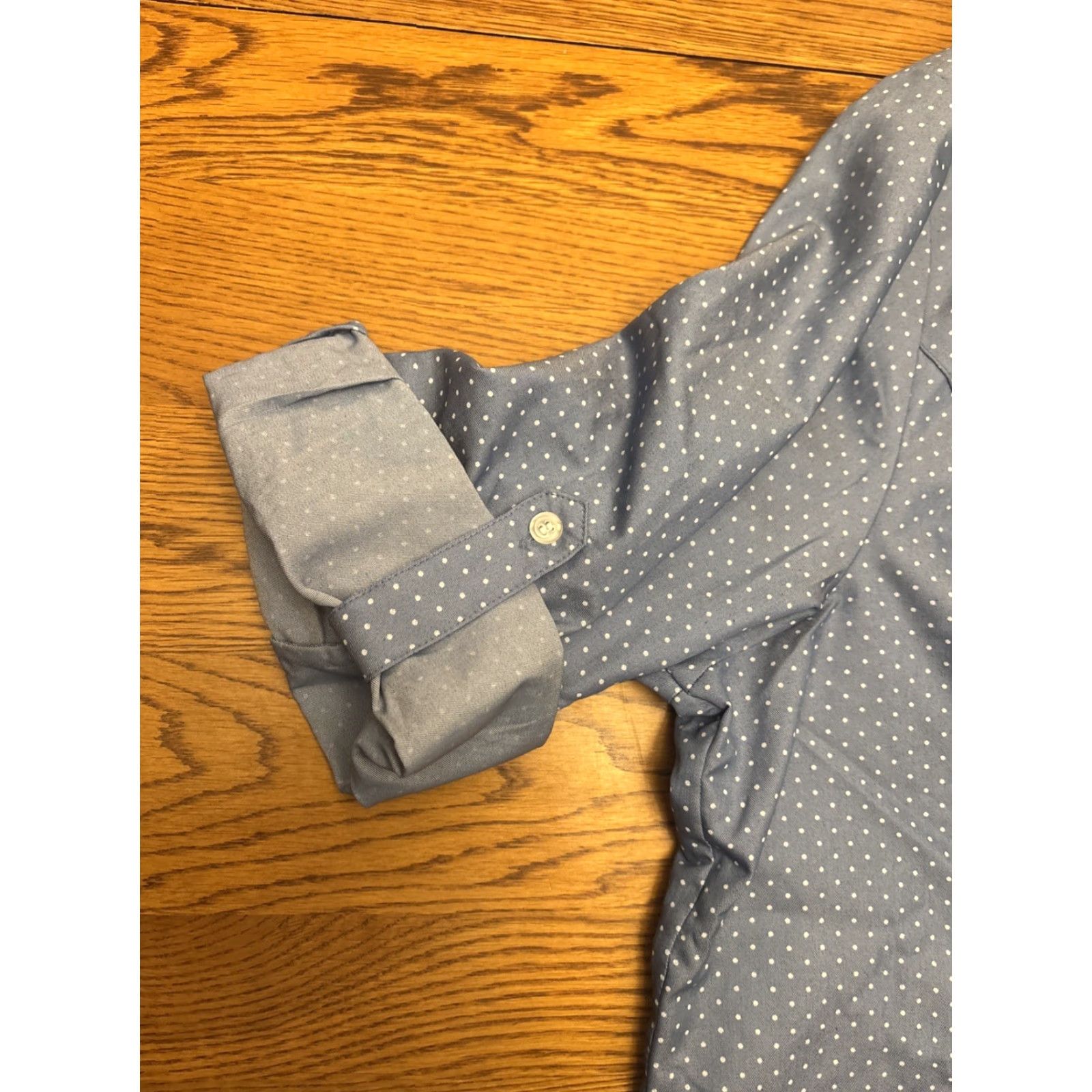Vintage NWT Christopher Banks Button Shirt Sz 2X 20/22W blue polka-dot collared 3/4 Sleeve Cotton Polyester Blouse Womens Regular Shirt Size XXL / US 16-18 / IT 52-54 - 8 Thumbnail