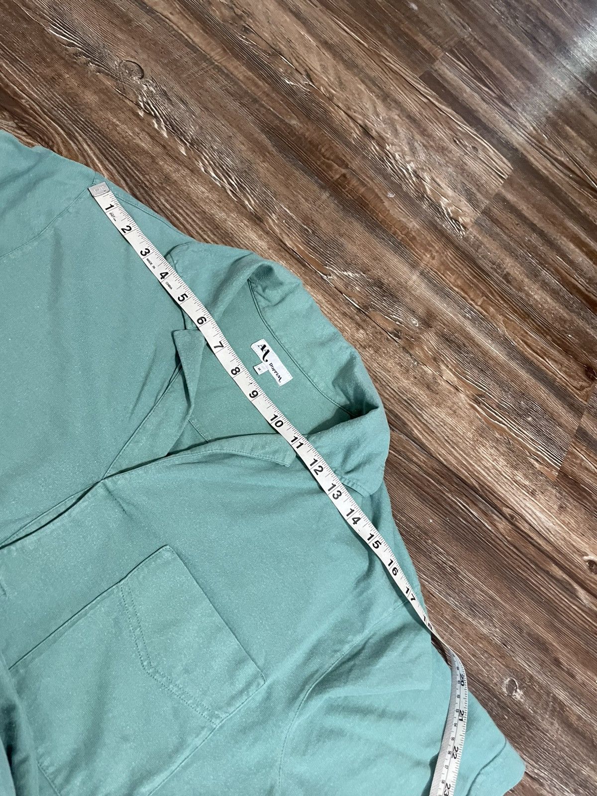 Doppiaa Aadeo Open Collar Polo Shirt Turquoise Garment Dyed Washed Size US M / EU 48-50 / 2 - 7 Thumbnail
