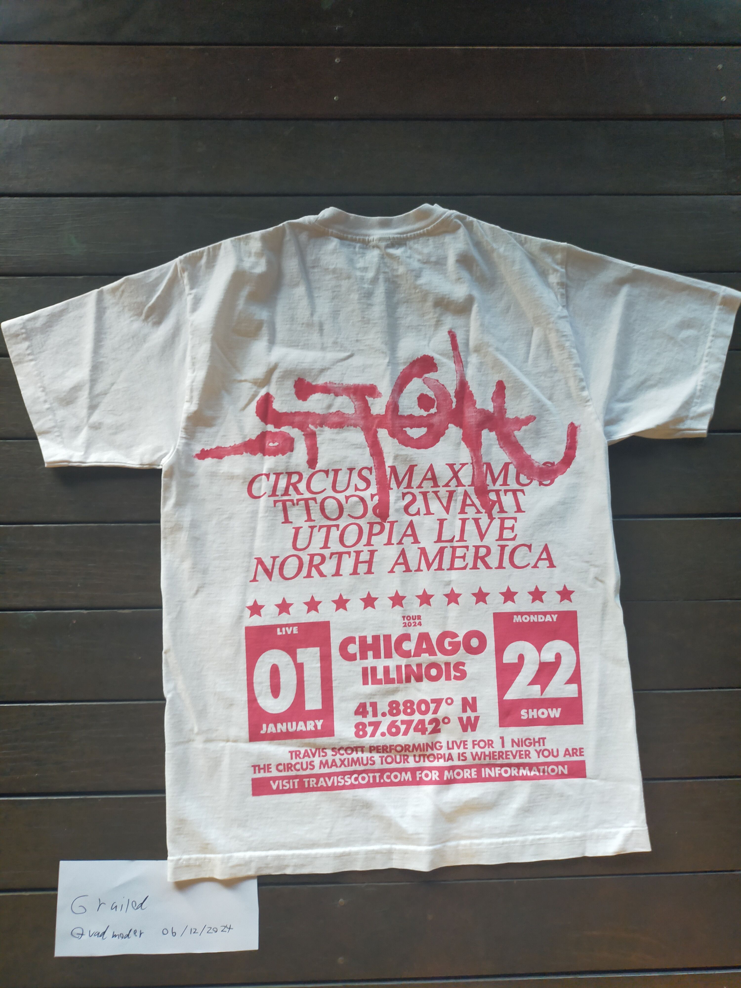 Travis Scott Travis Scott Utopia Chicago Illinois tour merch shirt Size US M / EU 48-50 / 2 - 9 Thumbnail