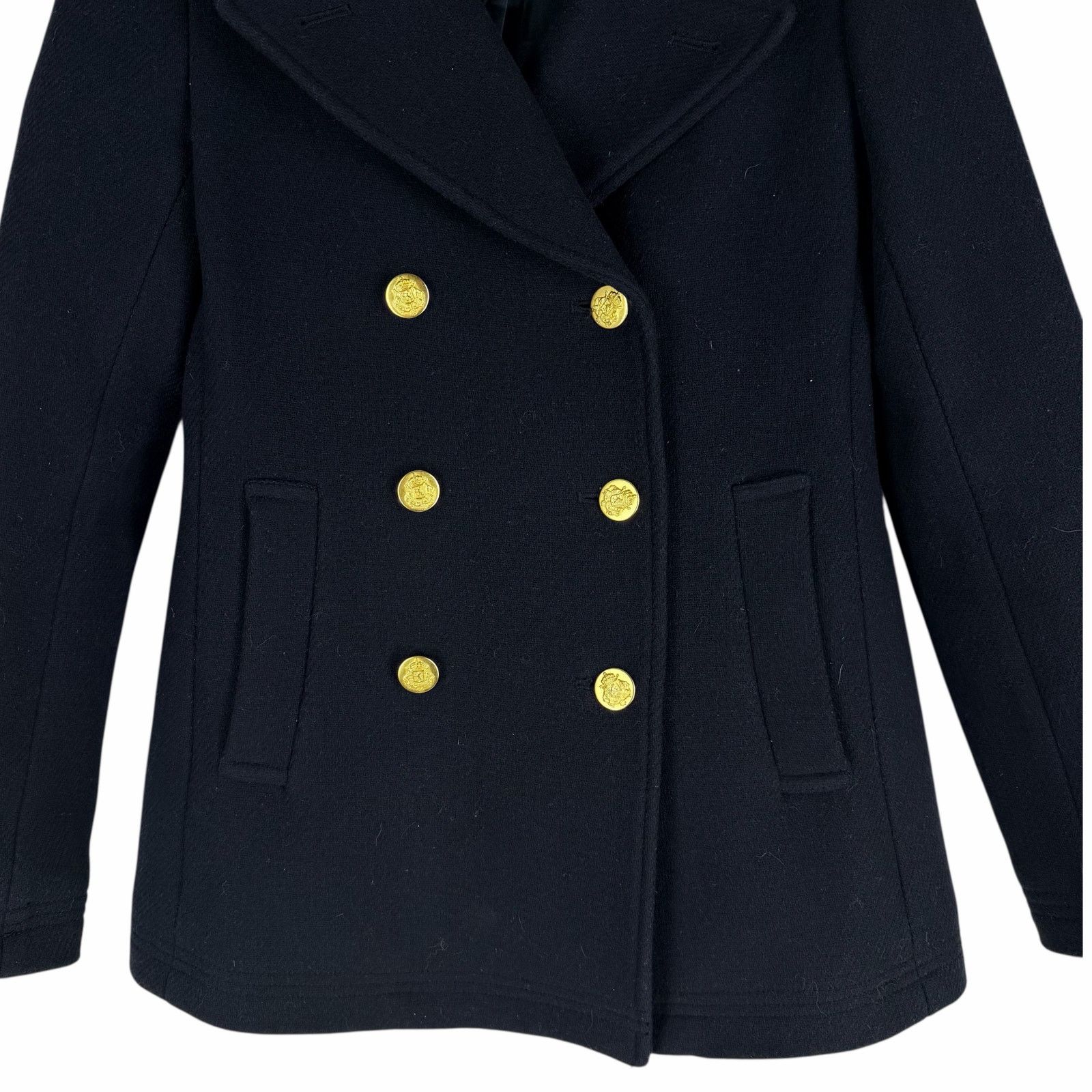 J.Crew J. Crew Wool Blend Double Breasted Short Coat Navy Size 2 Size XS / US 0-2 / IT 36-38 - 5 Thumbnail