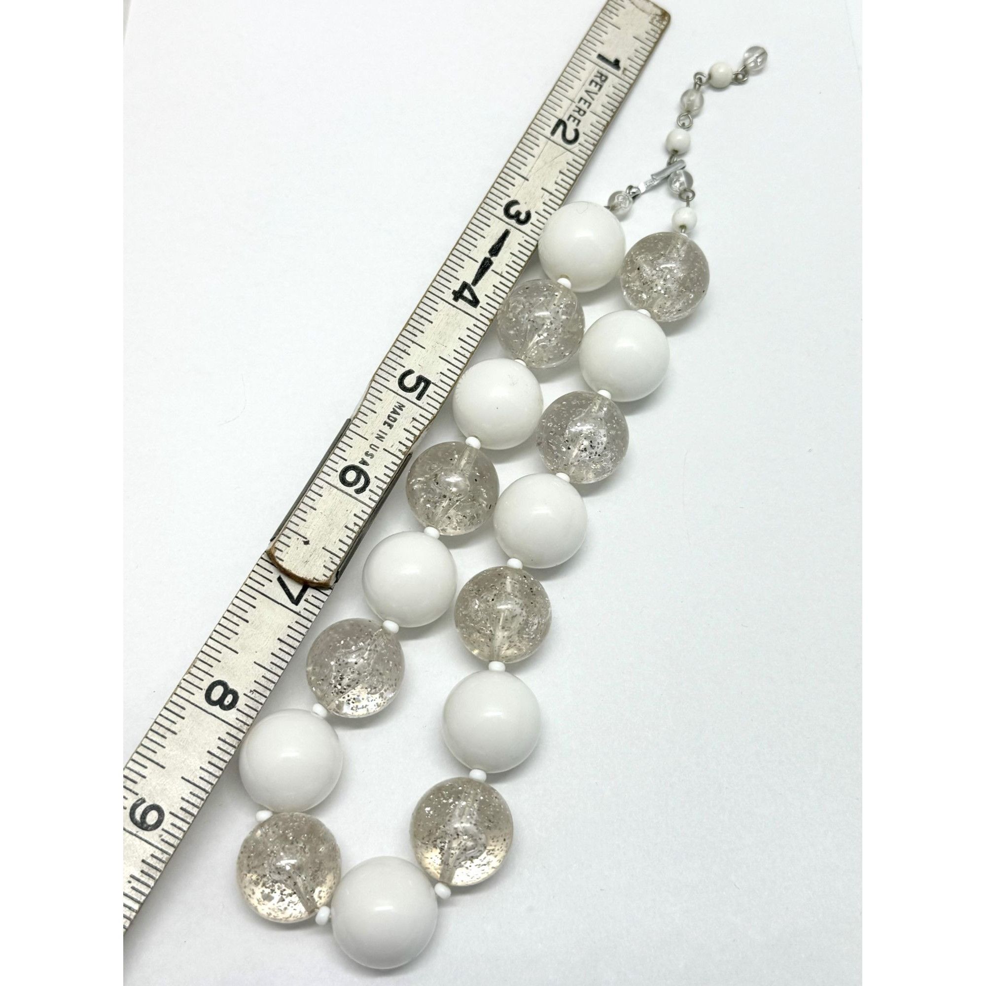Vintage Vintage western Germany white Confetti beaded collar necklac Size ONE SIZE - 3 Thumbnail
