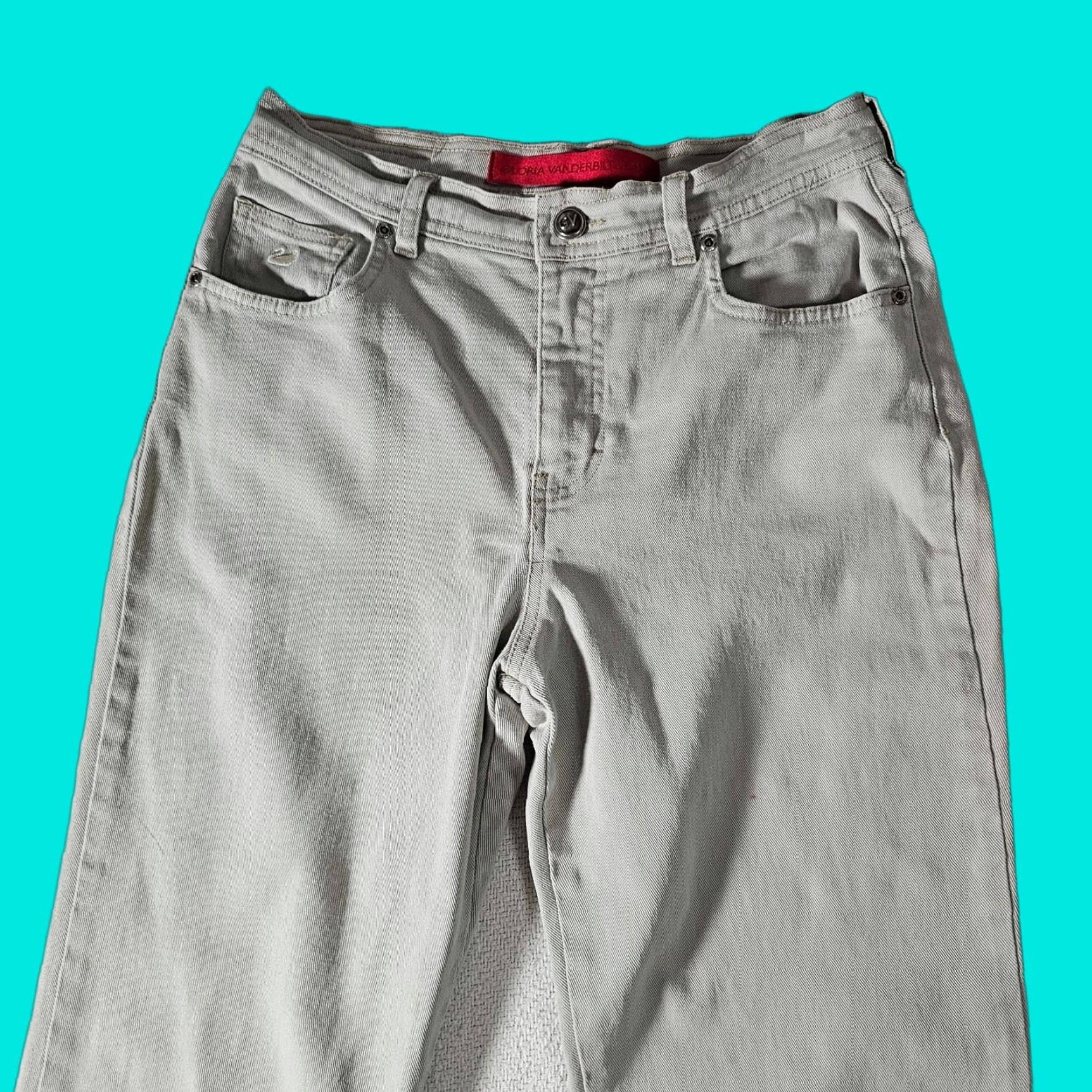 Gloria Vanderbilt VINTAGE Gloria Vanderbilt Women's Jeans Size 6 Beige Stretch Straight Leg Denim Mid Rise Regular Fit Size 28" / US 6 / IT 42 - 1 Thumbnail