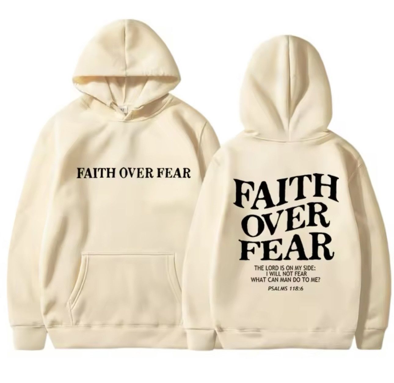 Japanese Brand Hoodie “Faith Over Fear” Size US M / EU 48-50 / 2 - 1 Thumbnail