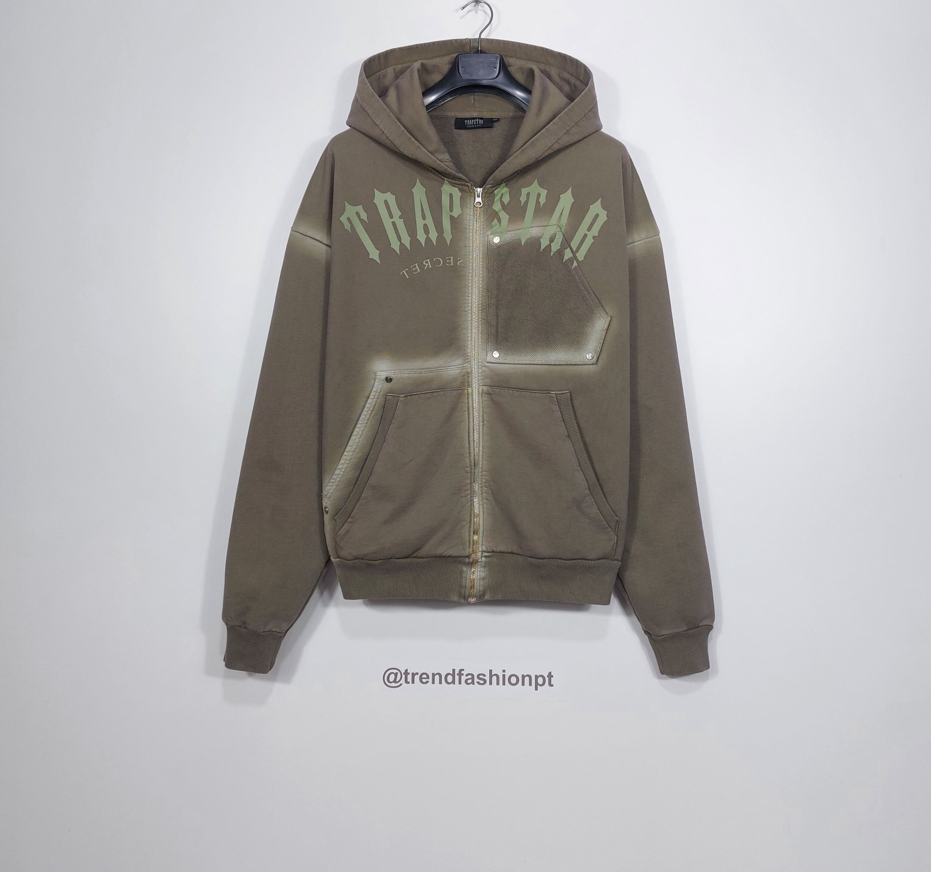 Trapstar London spray zip hoodie - khaki XXL Size US XXL / EU 58 / 5 - 1 Thumbnail