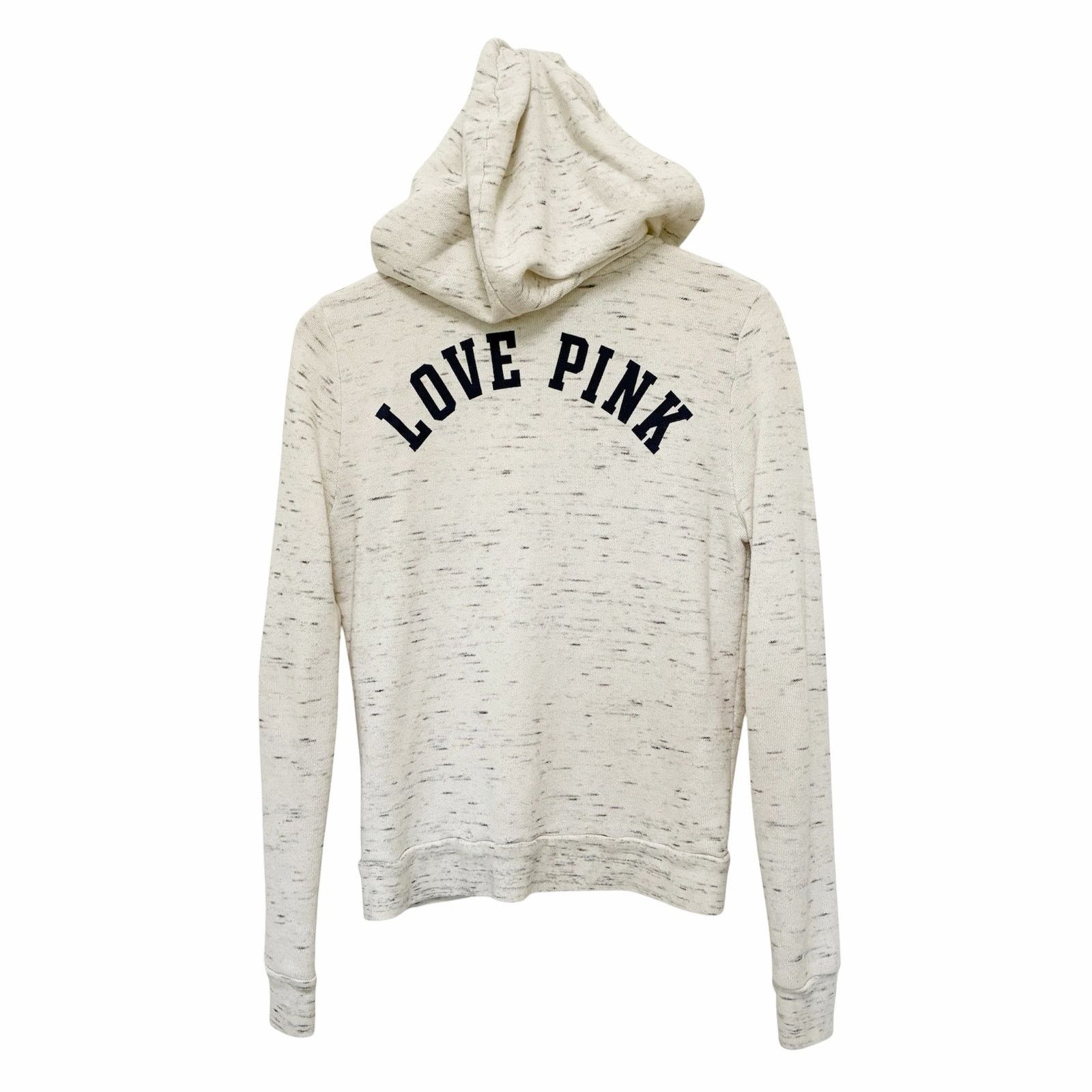 Victoria's Secret Victoria's Secret Pink Heathered Cream Full Zip Hoodie Sz S Size S / US 4 / IT 40 - 6 Thumbnail