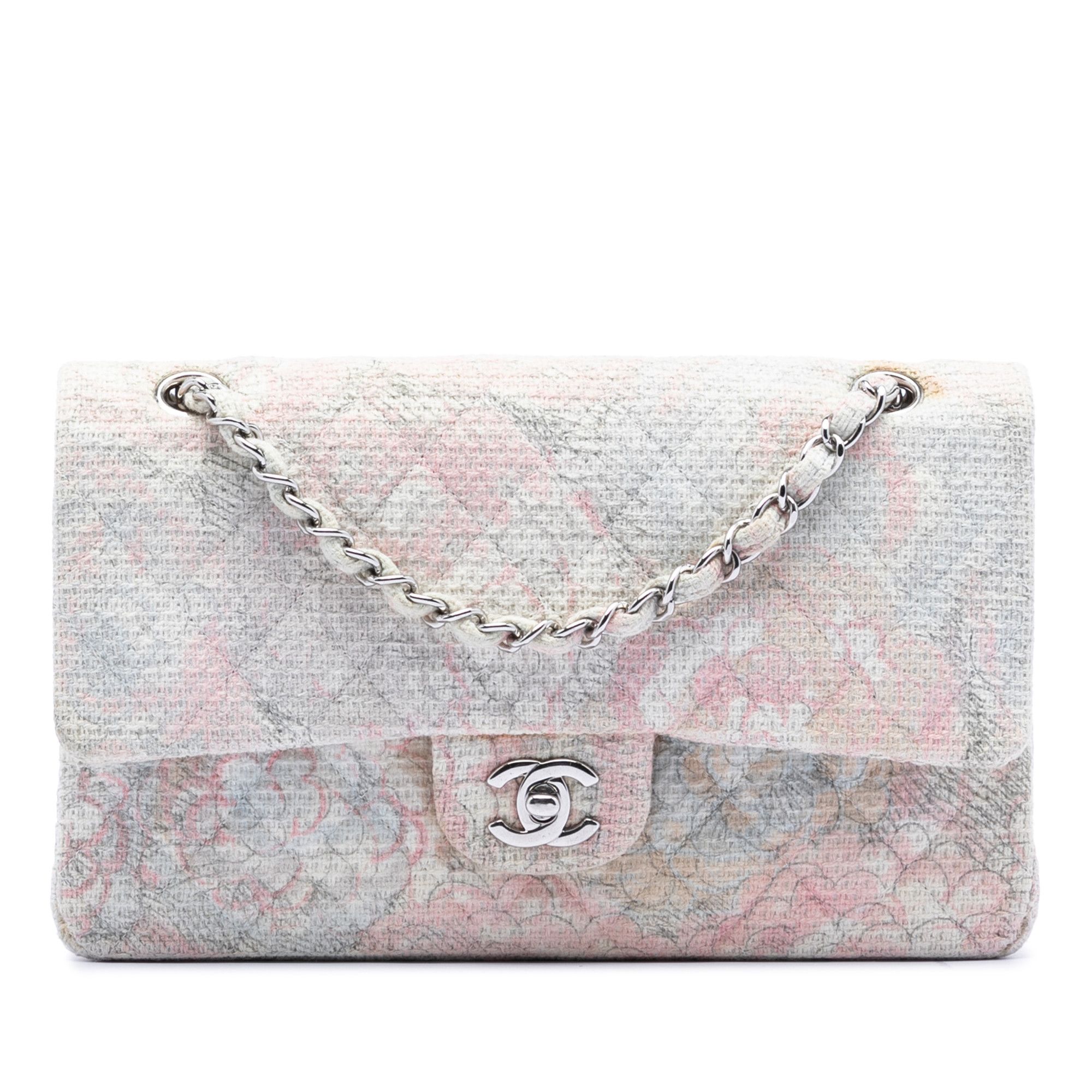 Chanel Chanel Medium Classic Tweed Camellia Double Flap Size ONE SIZE - 1 Thumbnail