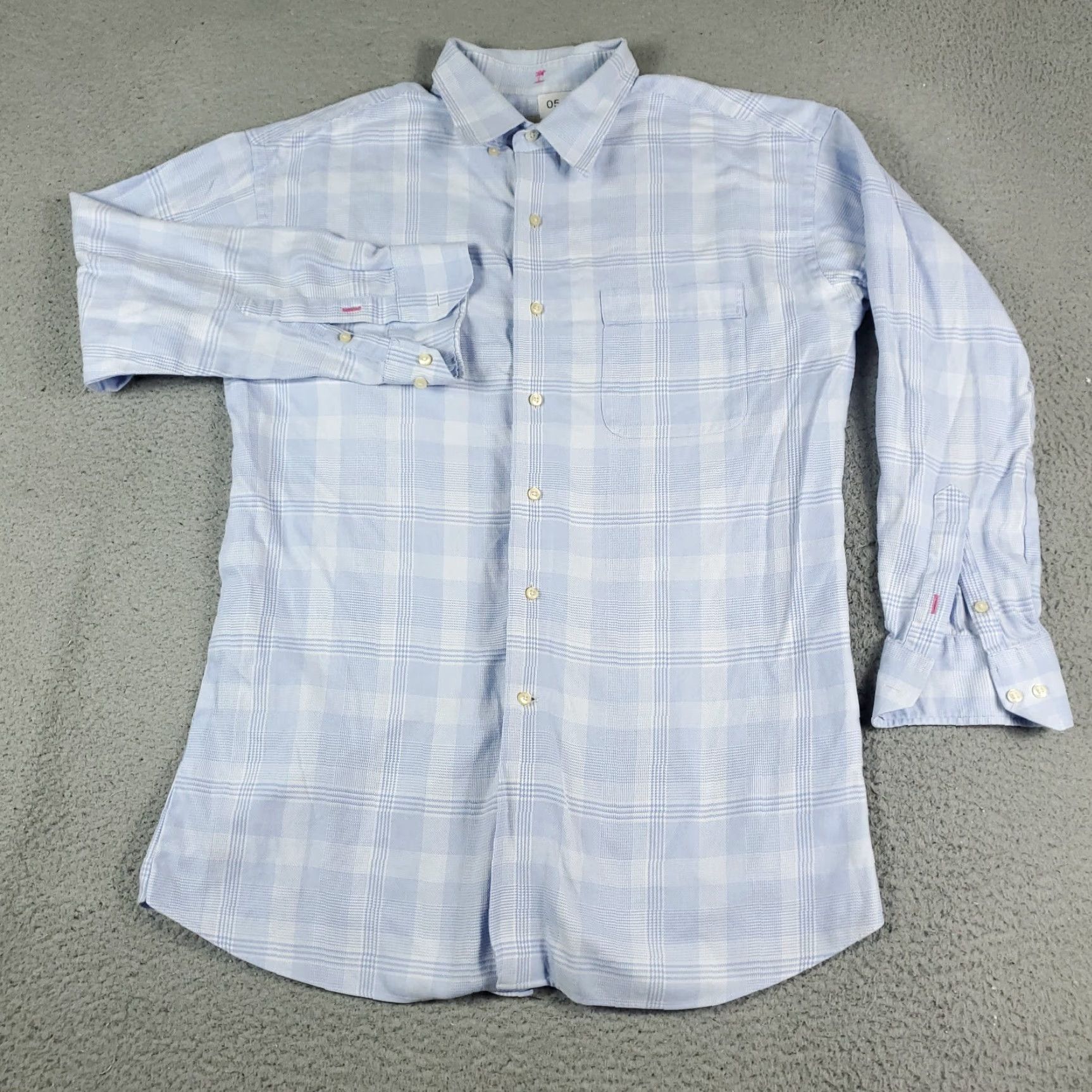 Tommy Bahama Tommy Bahama Dress Shirt Mens 16.5 Blue Plaid Long Sleeve Button Up Casual Business Preppy 100% Cotton Size 42R - 2 Thumbnail