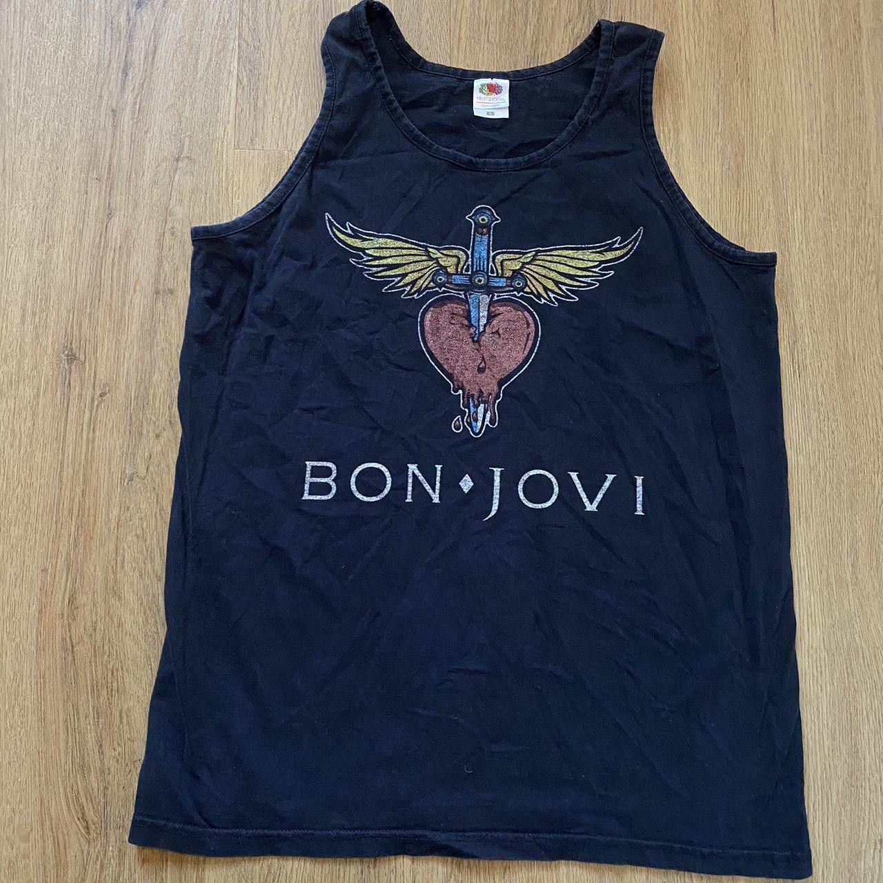 Fruit Of The Loom Bon Jovi black and red tank top Rock y2k 2000s Metal Size US L / EU 52-54 / 3 - 1 Thumbnail