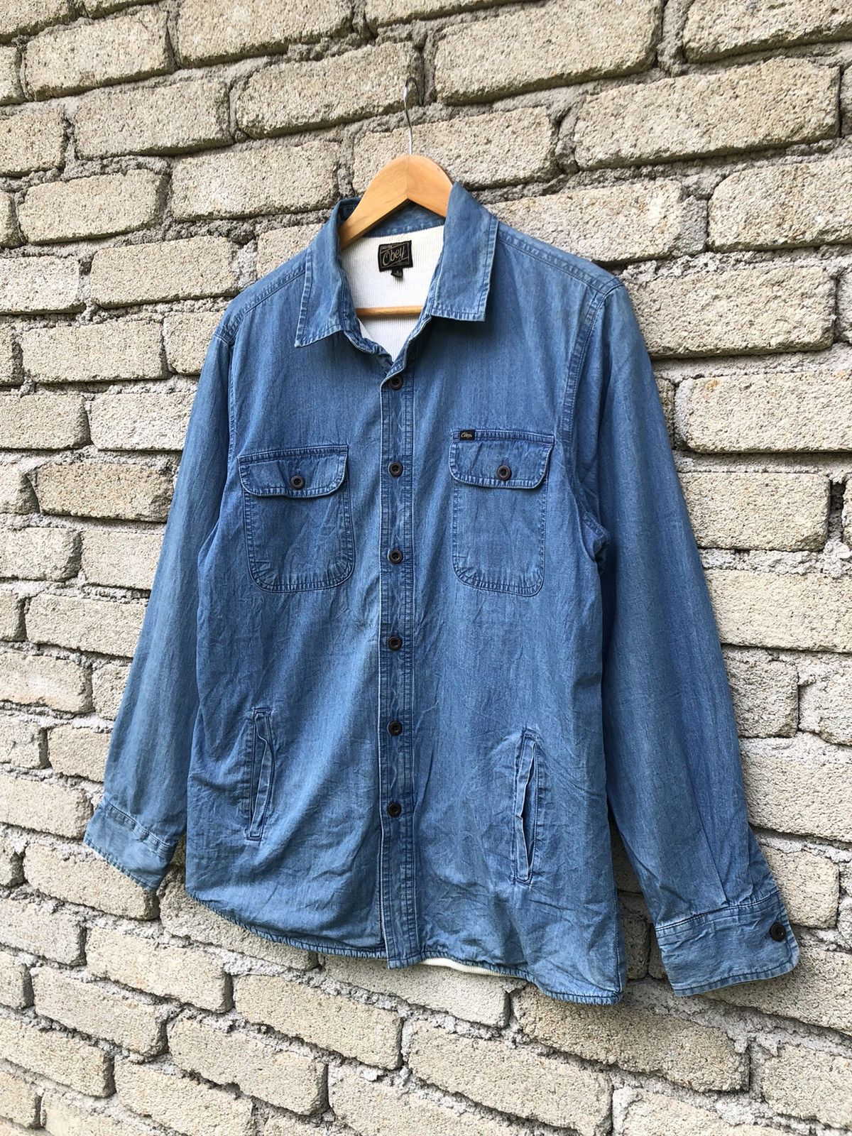 Obey Vintage Obey Thermal Buttons Jean Shirts Size US L / EU 52-54 / 3 - 5 Thumbnail