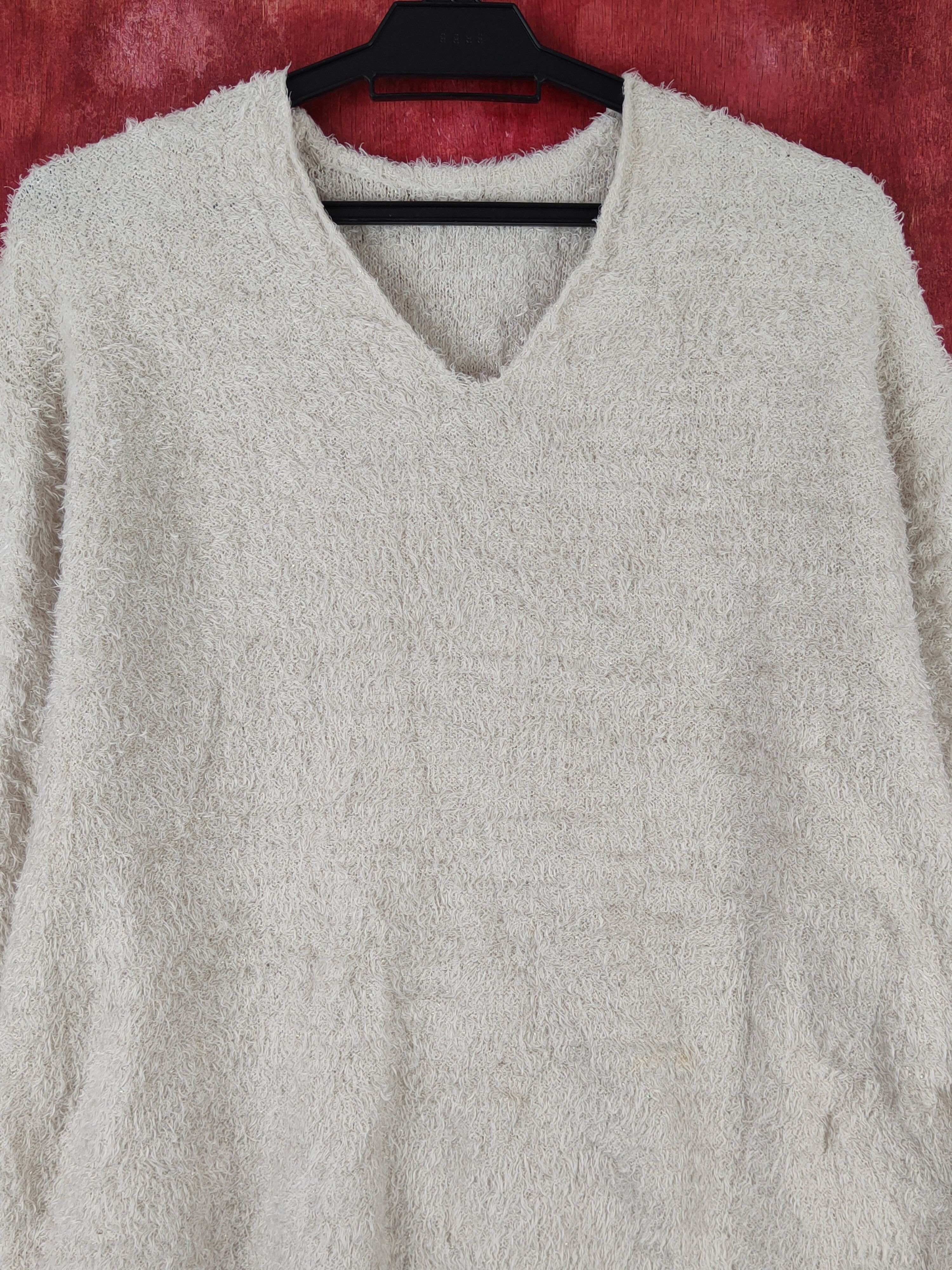 Homespun Knitwear Topvalu Light Brown Shag Shaggy Fur Mohair Knitwear #S1900 Size L / US 10 / IT 46 - 2 Thumbnail