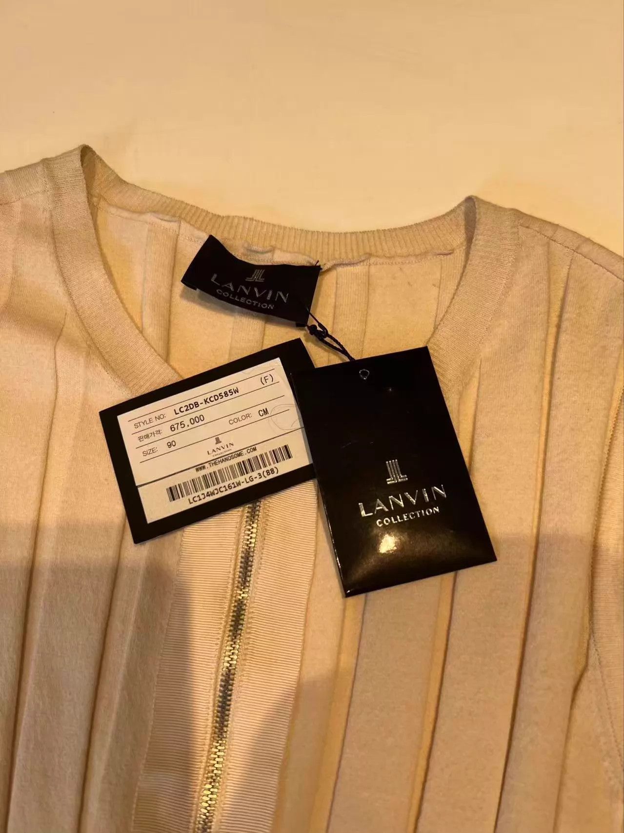 Helmut Lang LANVIN COLLECTION Vanilla Knit Sweater Zip Front 90 Size S / US 4 / IT 40 - 5 Thumbnail