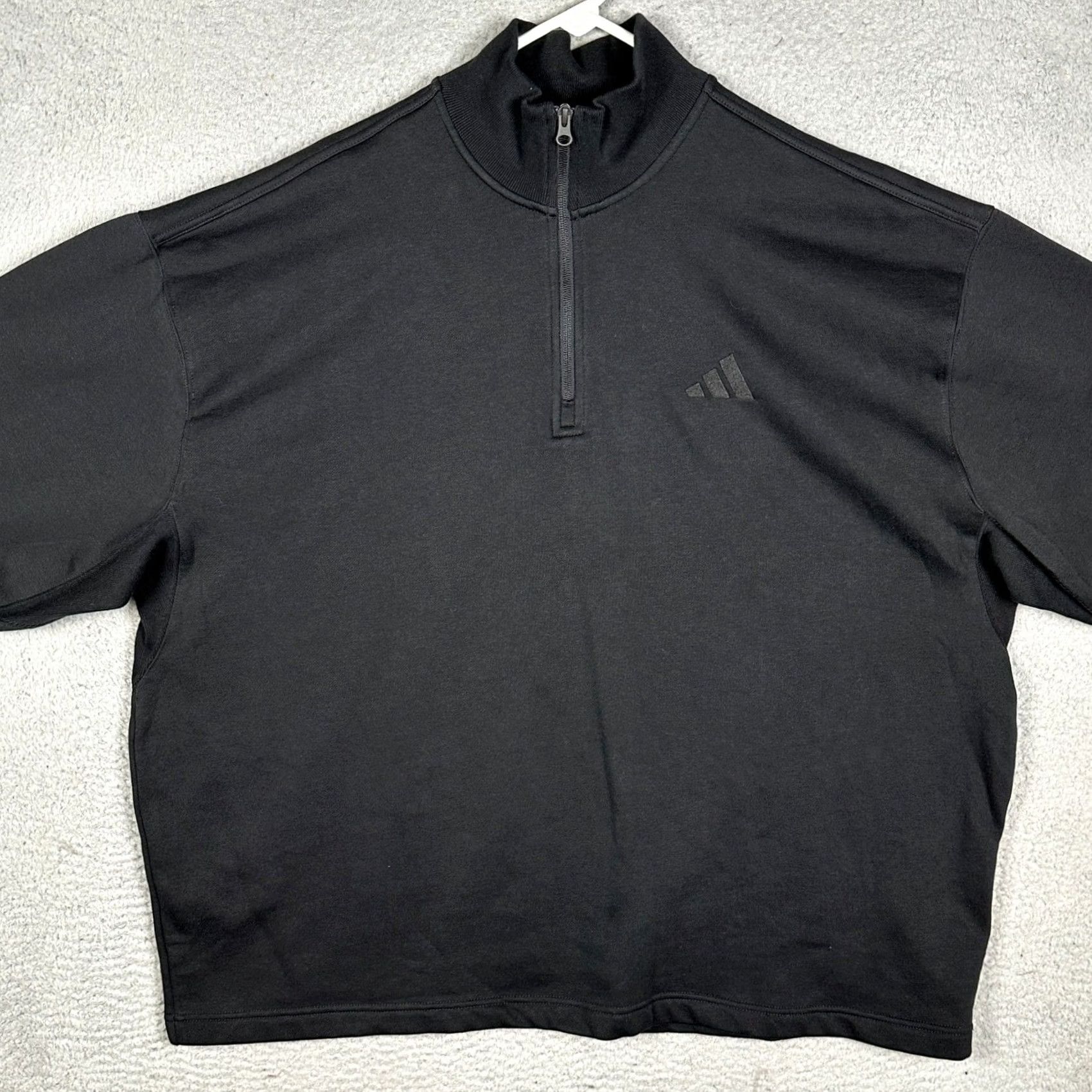 Adidas Adidas Sweatshirt Womens XL Black Quarter Zip Oversized Long Sleeve Pullover EUC Size XL / US 12-14 / IT 48-50 - 3 Thumbnail